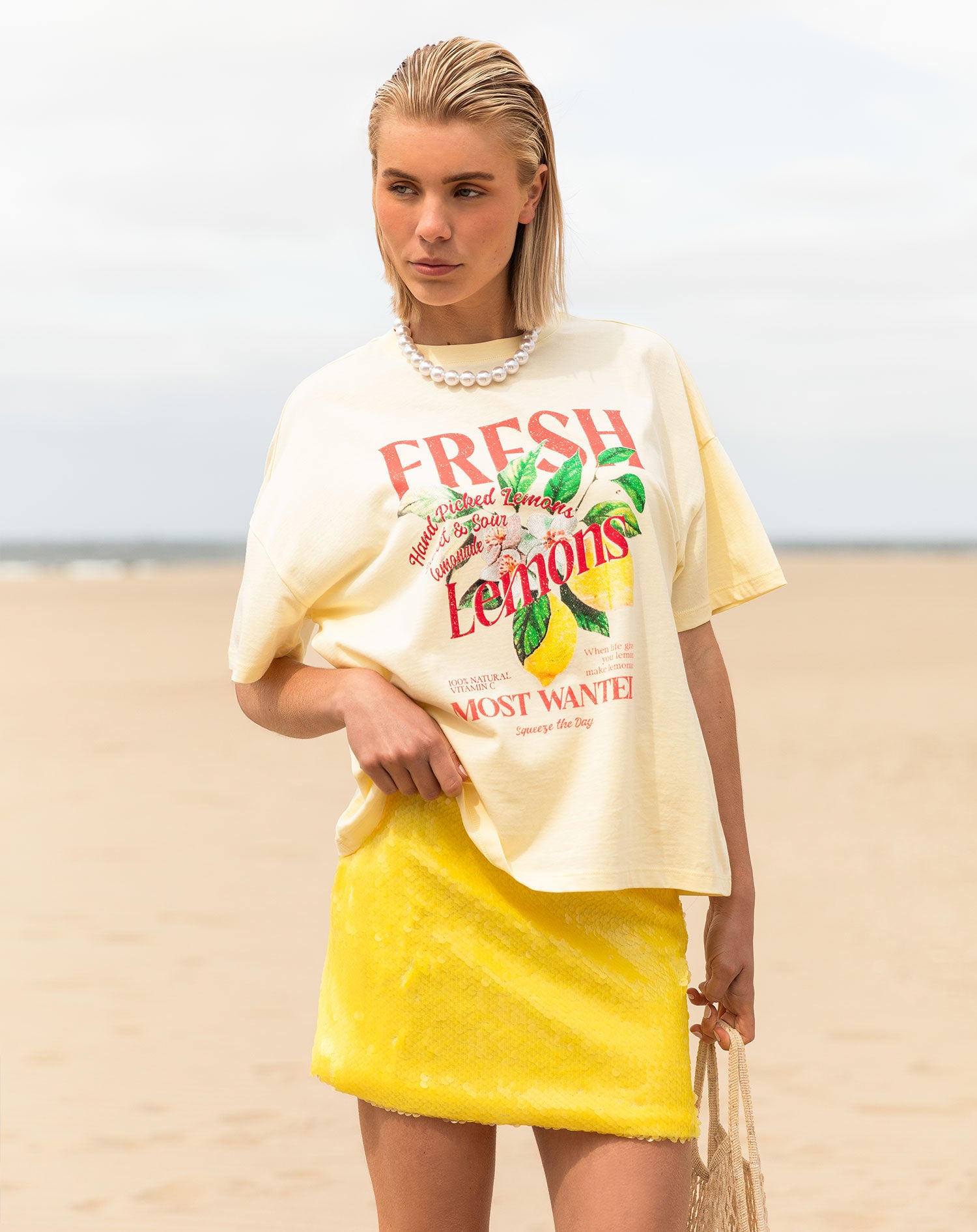 LIV SEQUINS SKIRT YELLOW