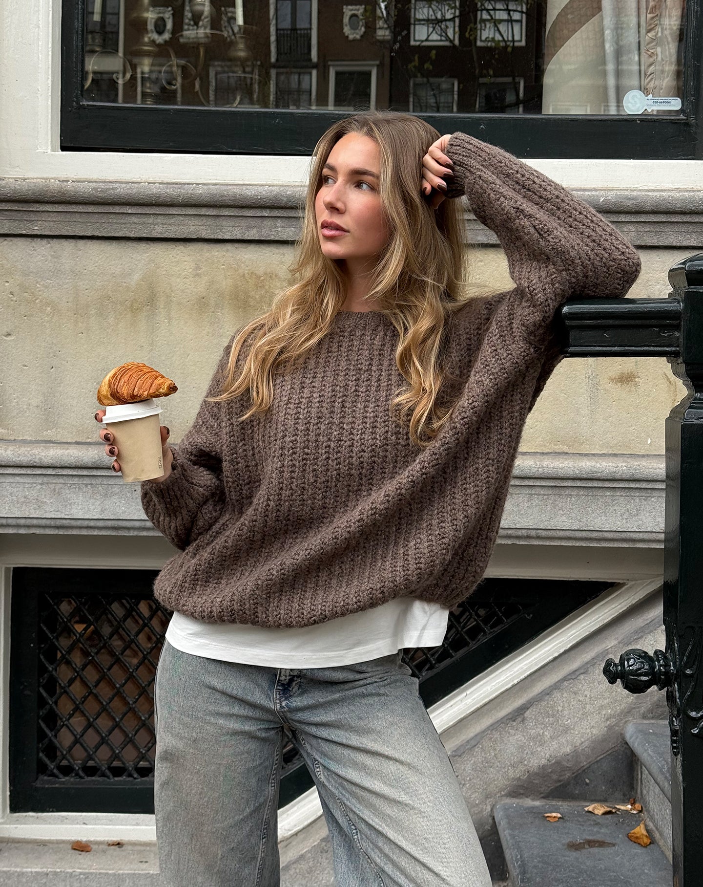 CLEO BOXY KNIT LIGHT TAUPE
