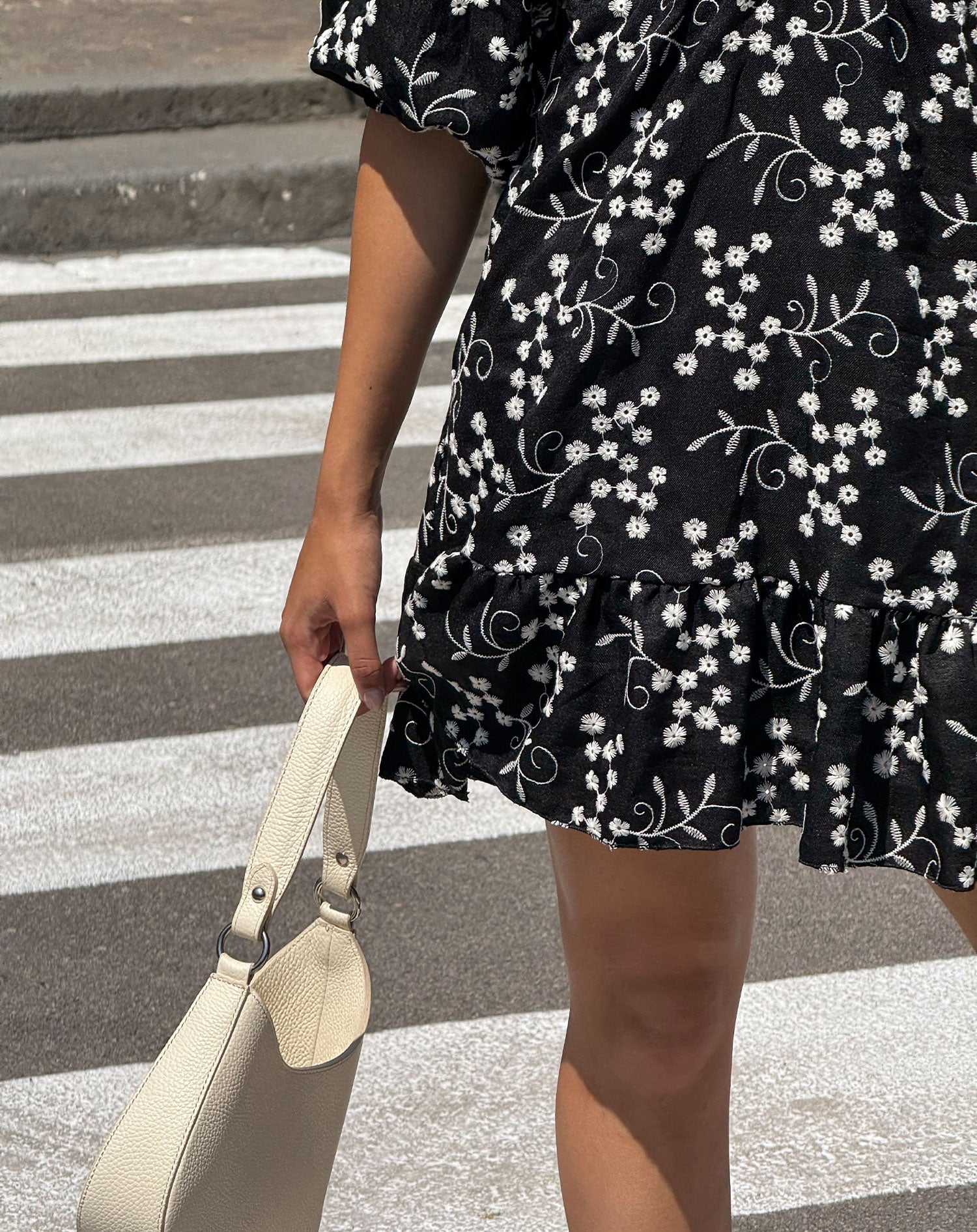 ROSALIE BRODERIE DRESS BLACK