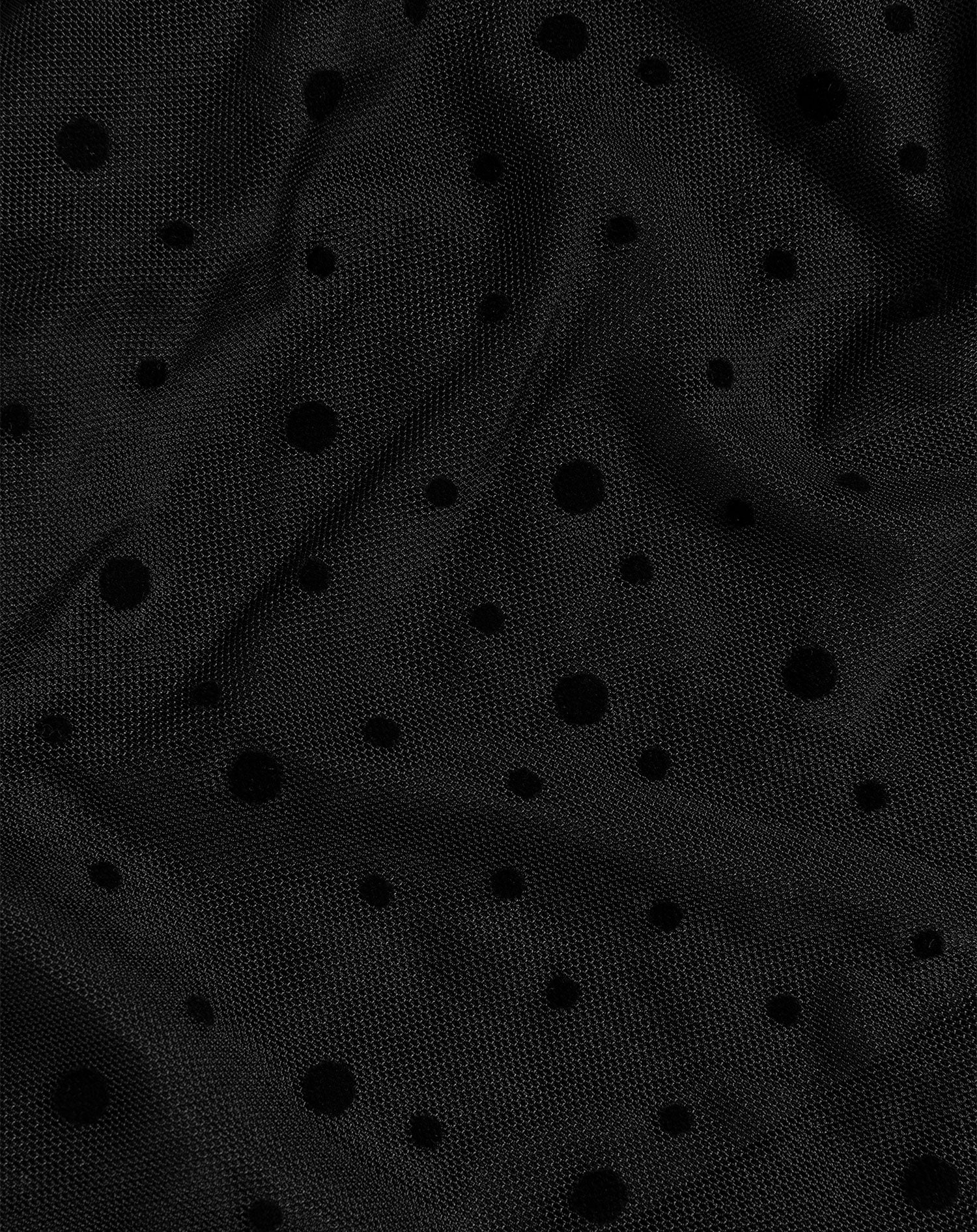 STRAPLESS DOTS SCARF TOP BLACK