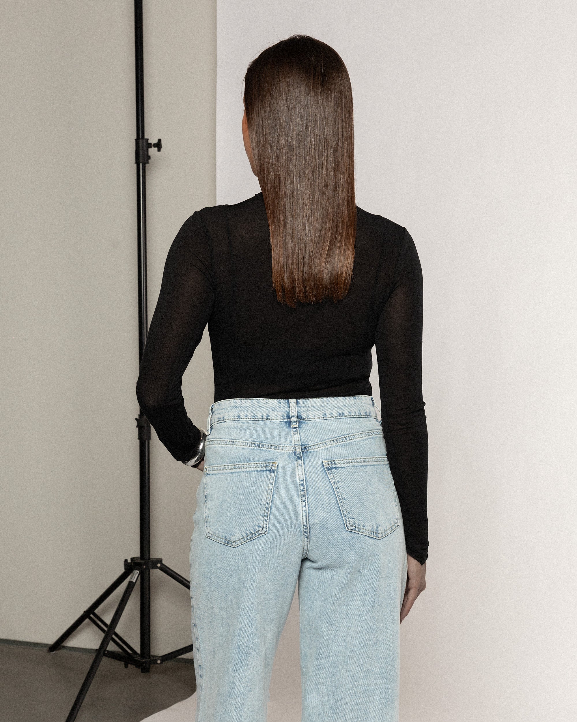 FANCY RUCHED TOP ZWART