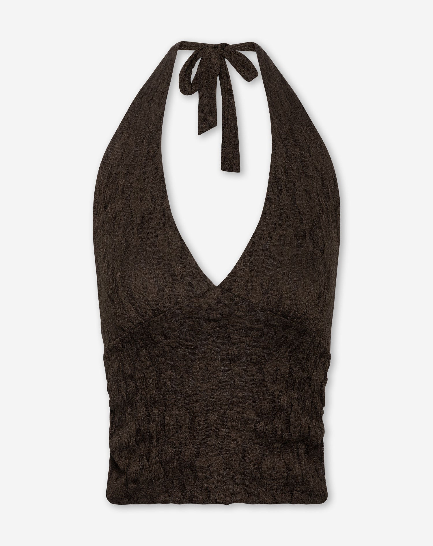 LIZZA STRUCTURE HALTER TOP BRUIN