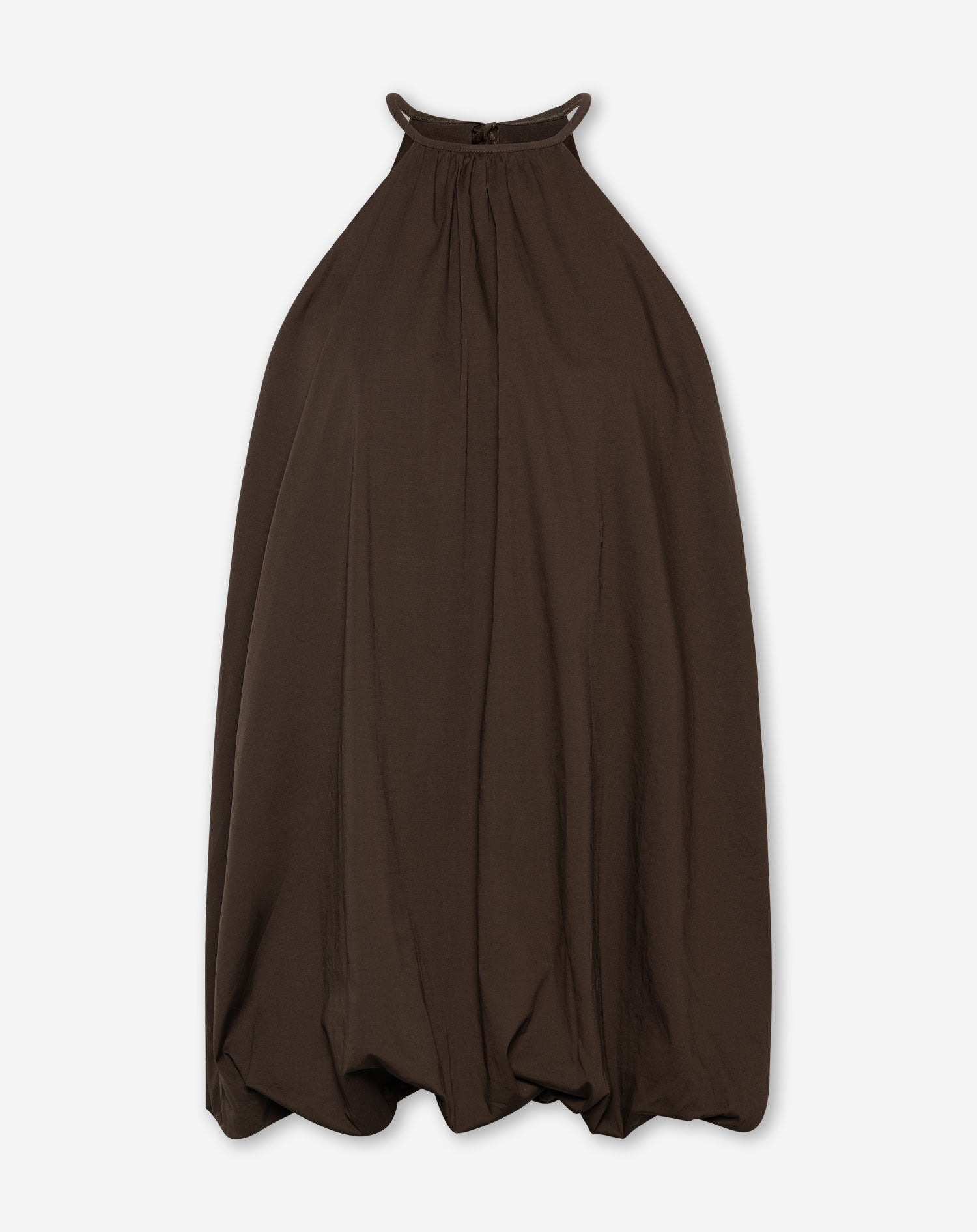 TYRA COTTON BUBBLE HEM DRESS BRUIN