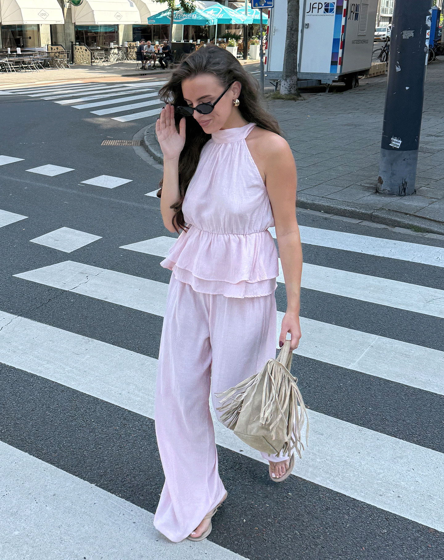 HALLY WIDE LEG PANTS ZACHT ROZE