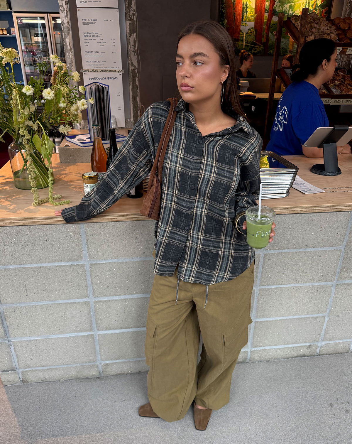 SOFT OVERSIZED CHECK BLOUSE
