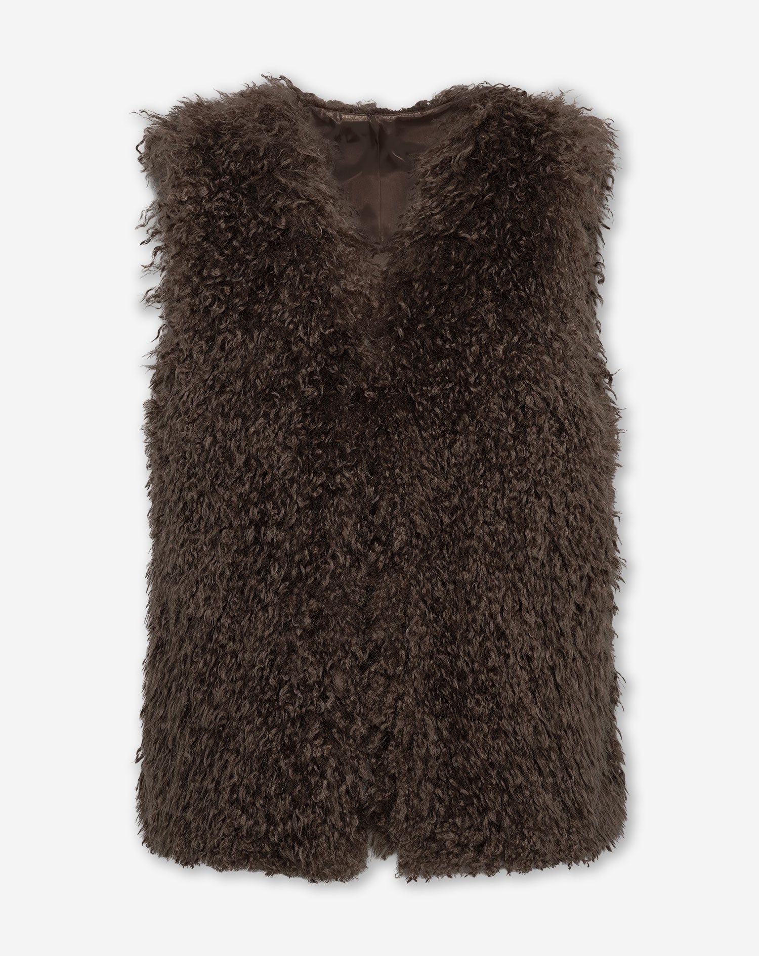 AUBREY HAIRY GILET DARK BROWN