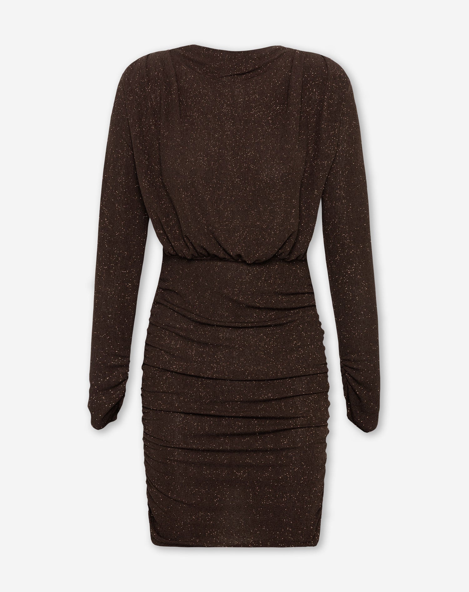 JOSH CRINKLE GLITTER DRESS BROWN
