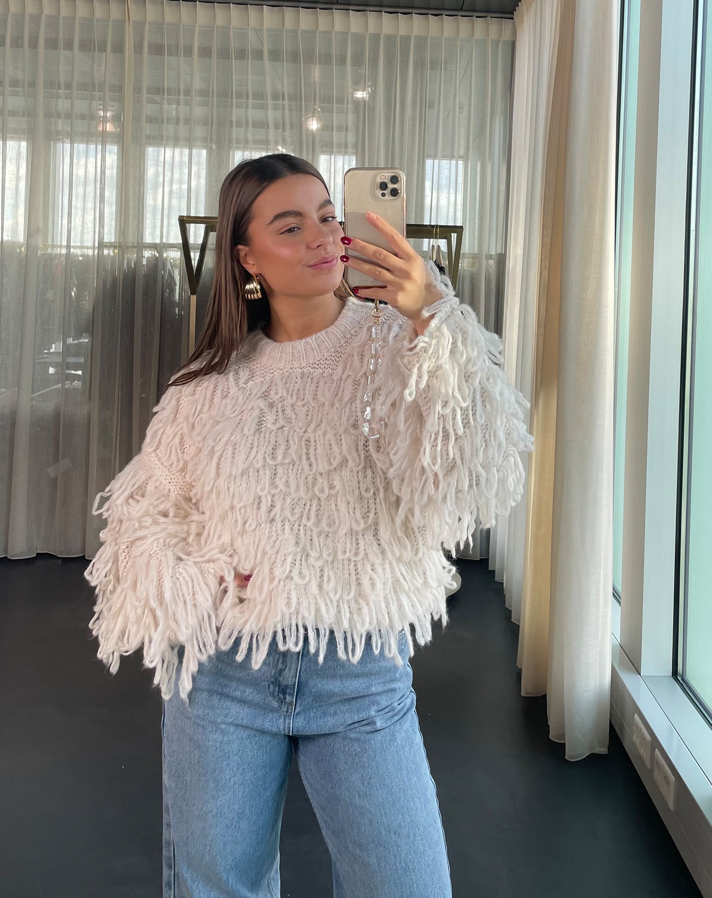 EMMA LOOP KNIT CRÉME