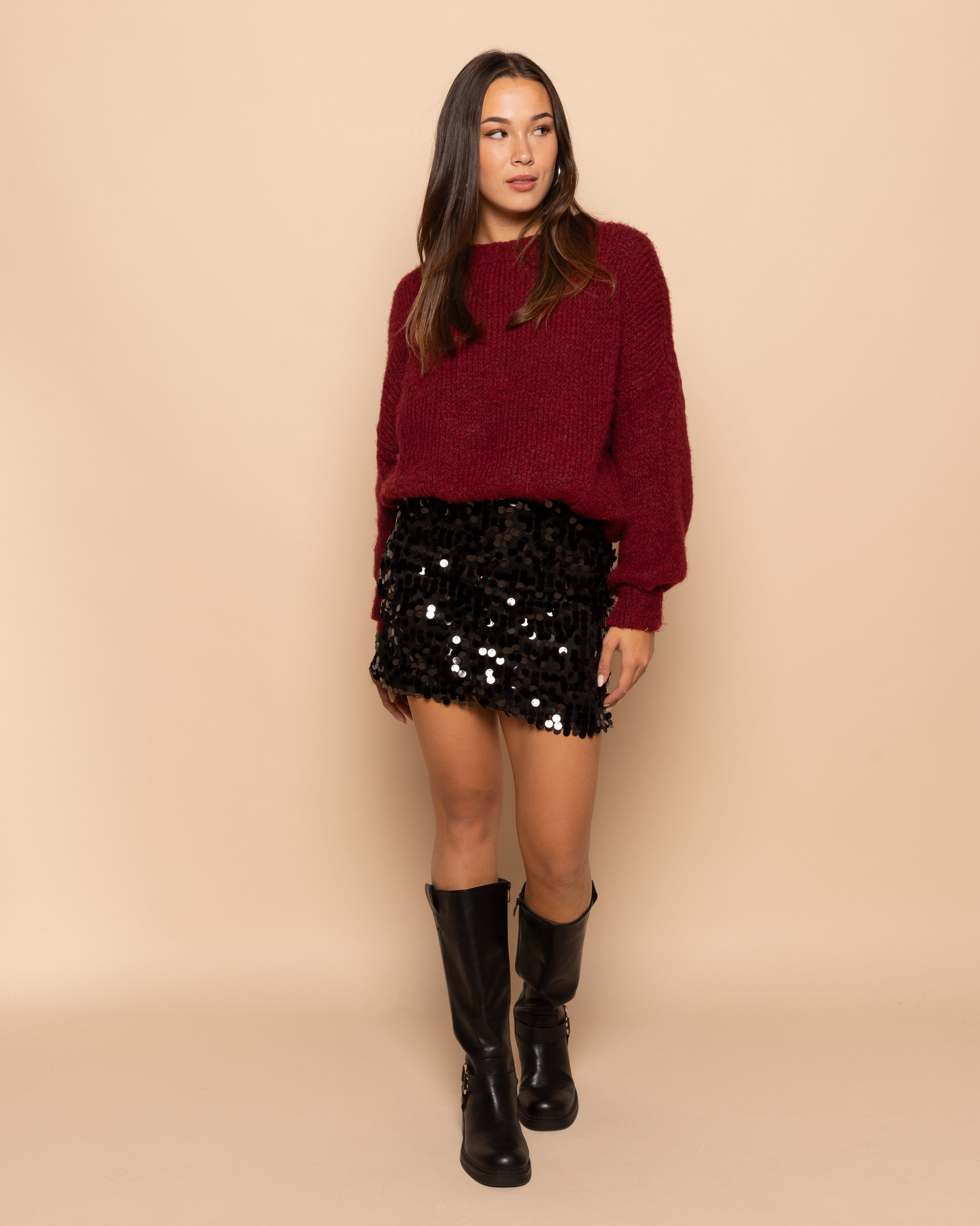 BIG SEQUIN SKIRT ZWART