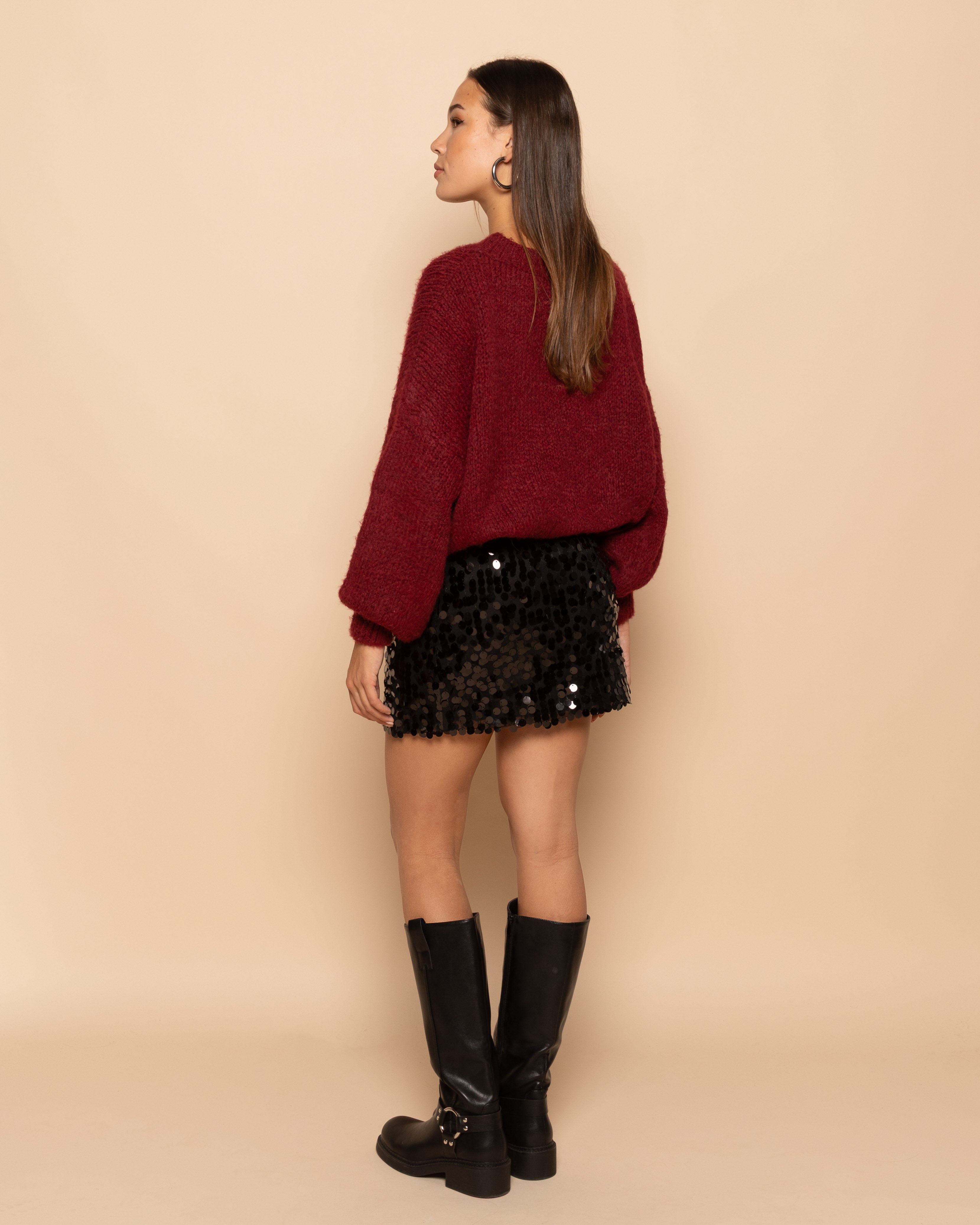 BIG SEQUIN SKIRT BLACK