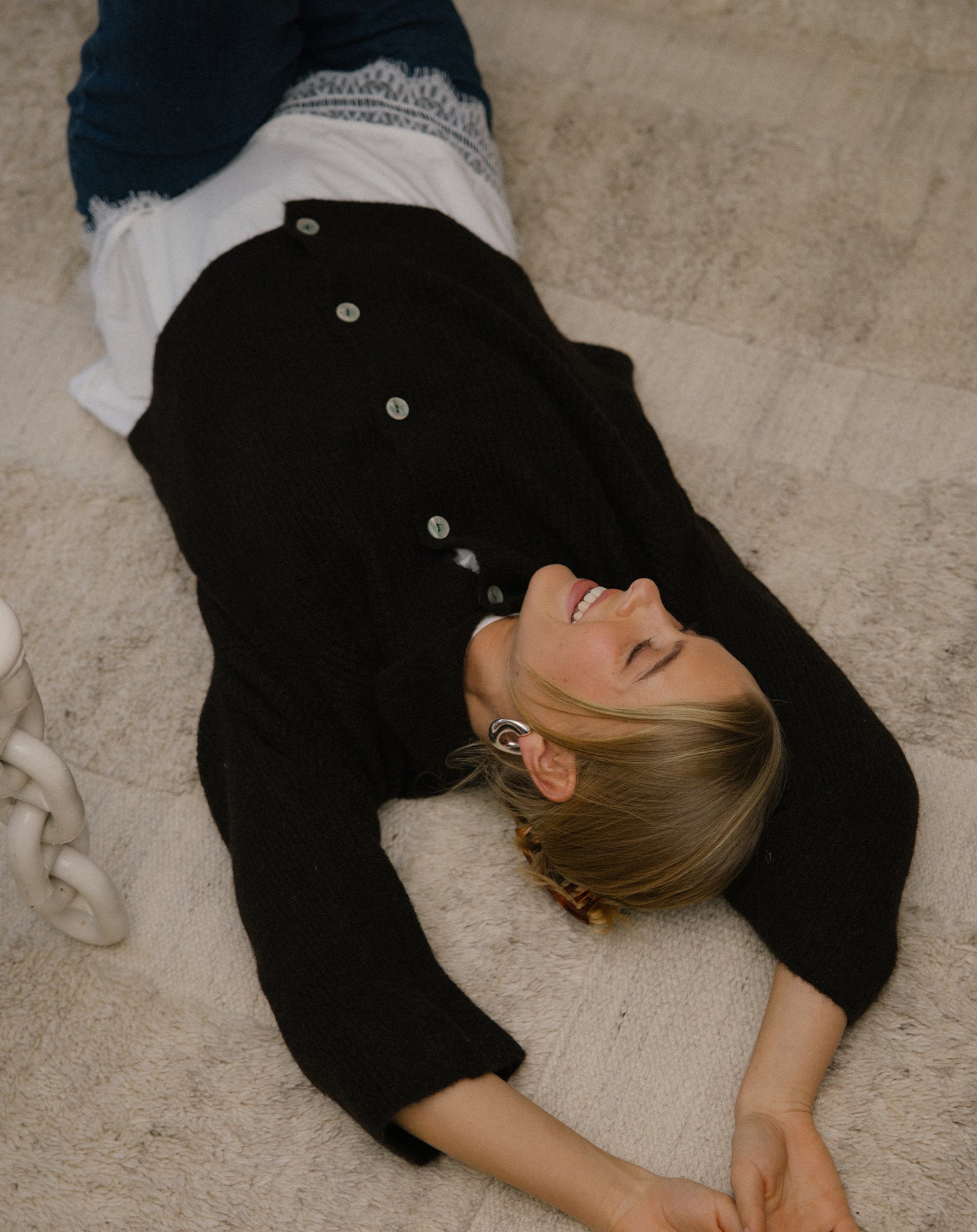 KNITTED POLO CARDIGAN DONKERBRUIN