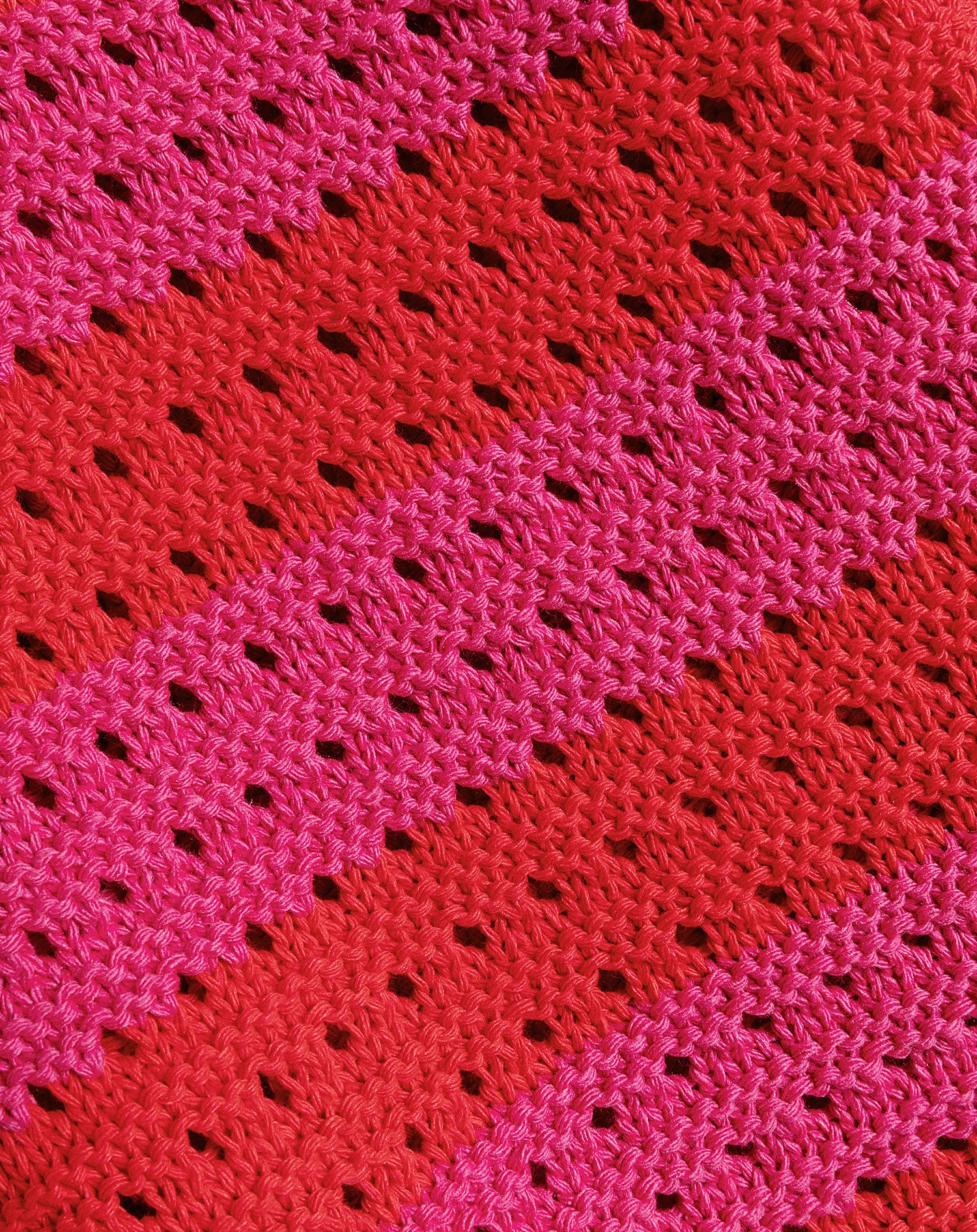 KNITTED STRIPED SHOPPER ROZE