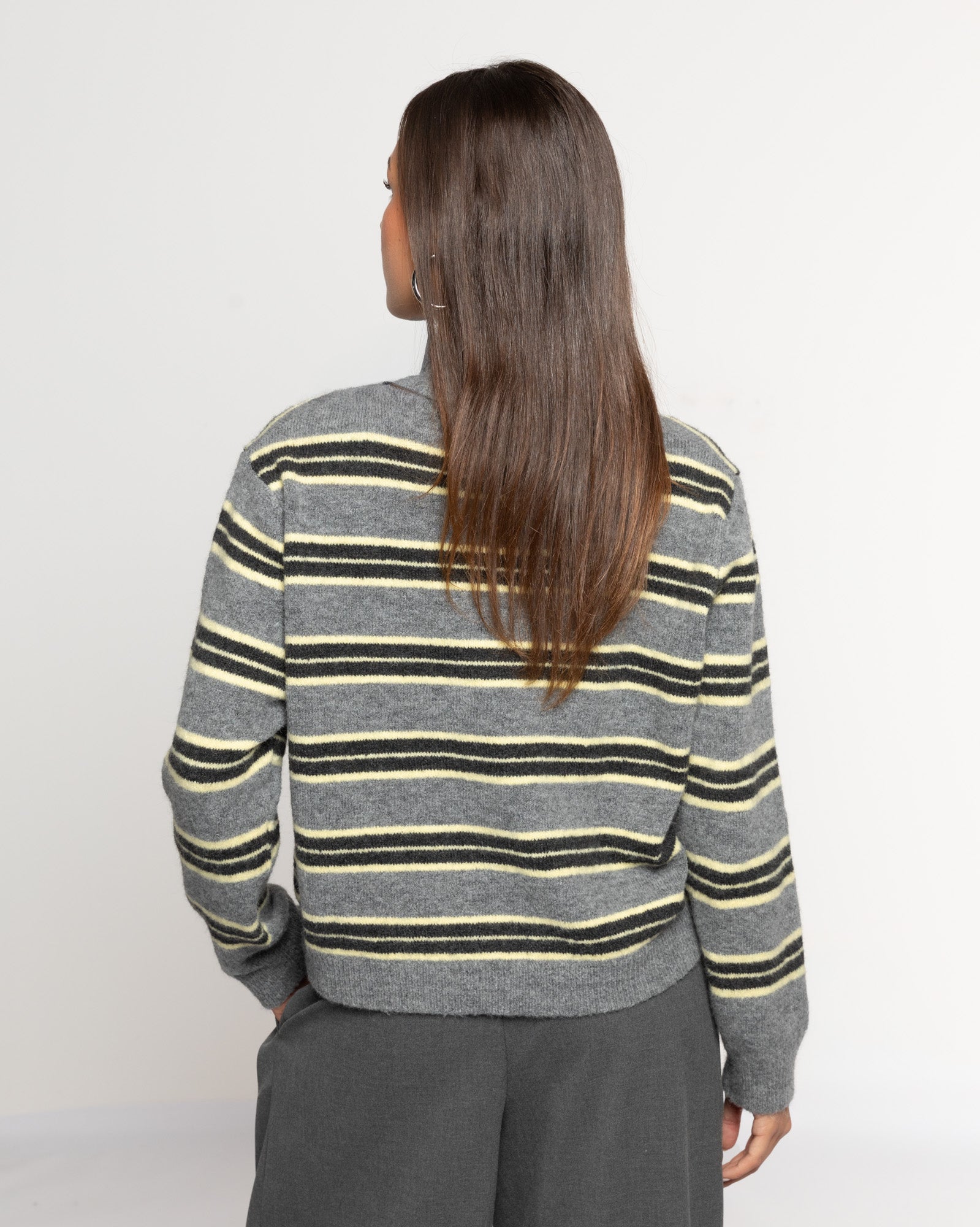 STRIPE KNITTED POLO BOTERGEEL