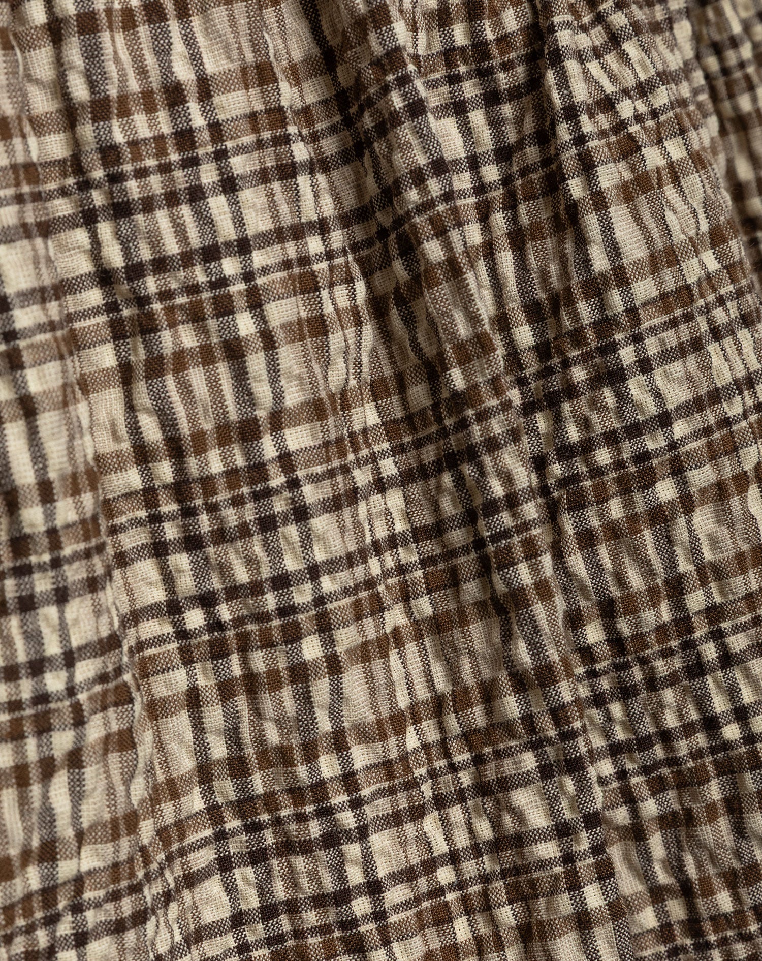 CHECK BUBBLE HEM SKIRT BRUIN