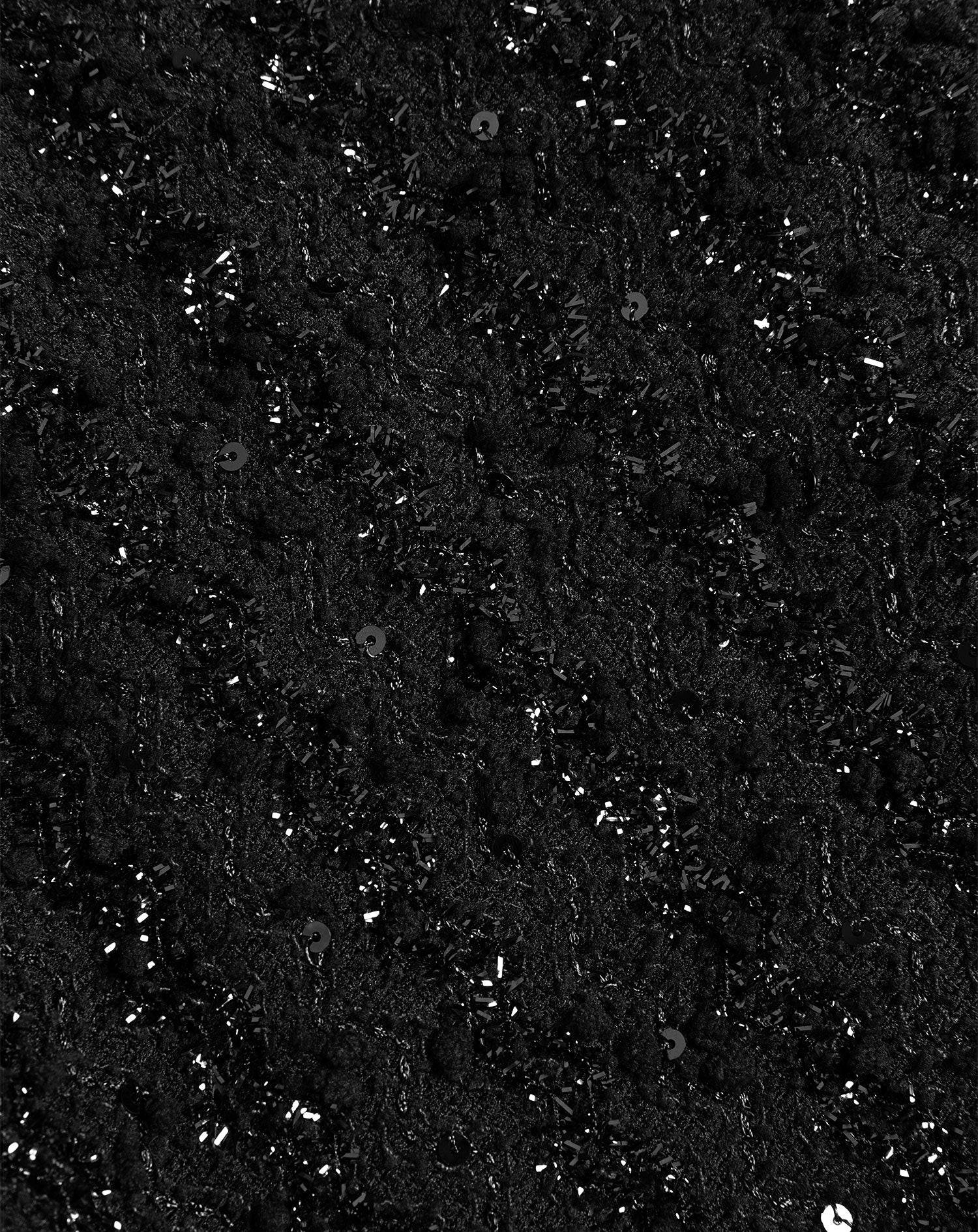 STRETCHY BOUCLE GLITTER WIDE LEG PANTS BLACK