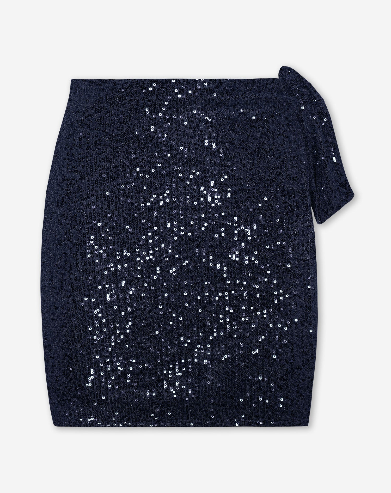 SEQUIN WRAP SKIRT NAVY BLUE