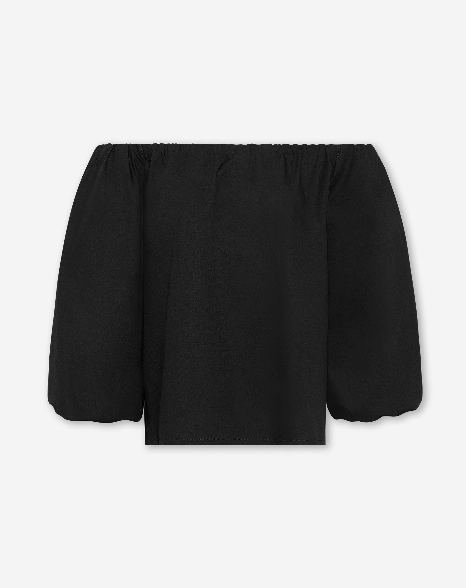 OFF SHOULDER PUFF SLEEVE TOP ZWART