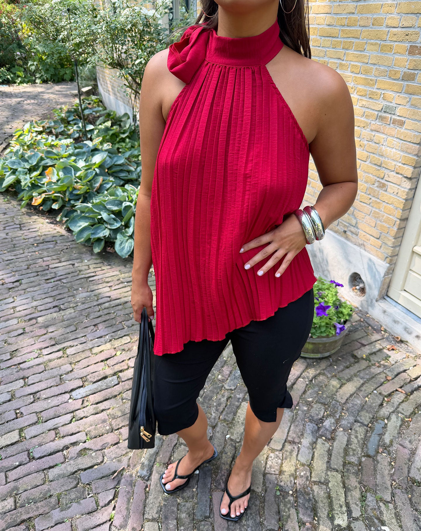 SALLY PLISSE TOP ROOD