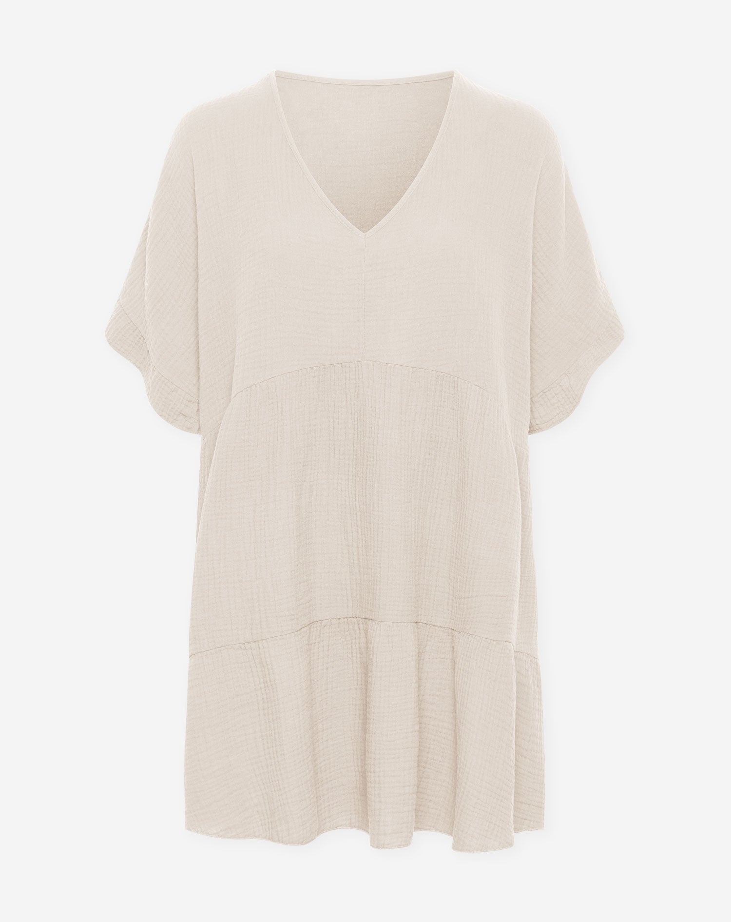 MARLEEN MOUSSELINE PANEL DRESS ZAND