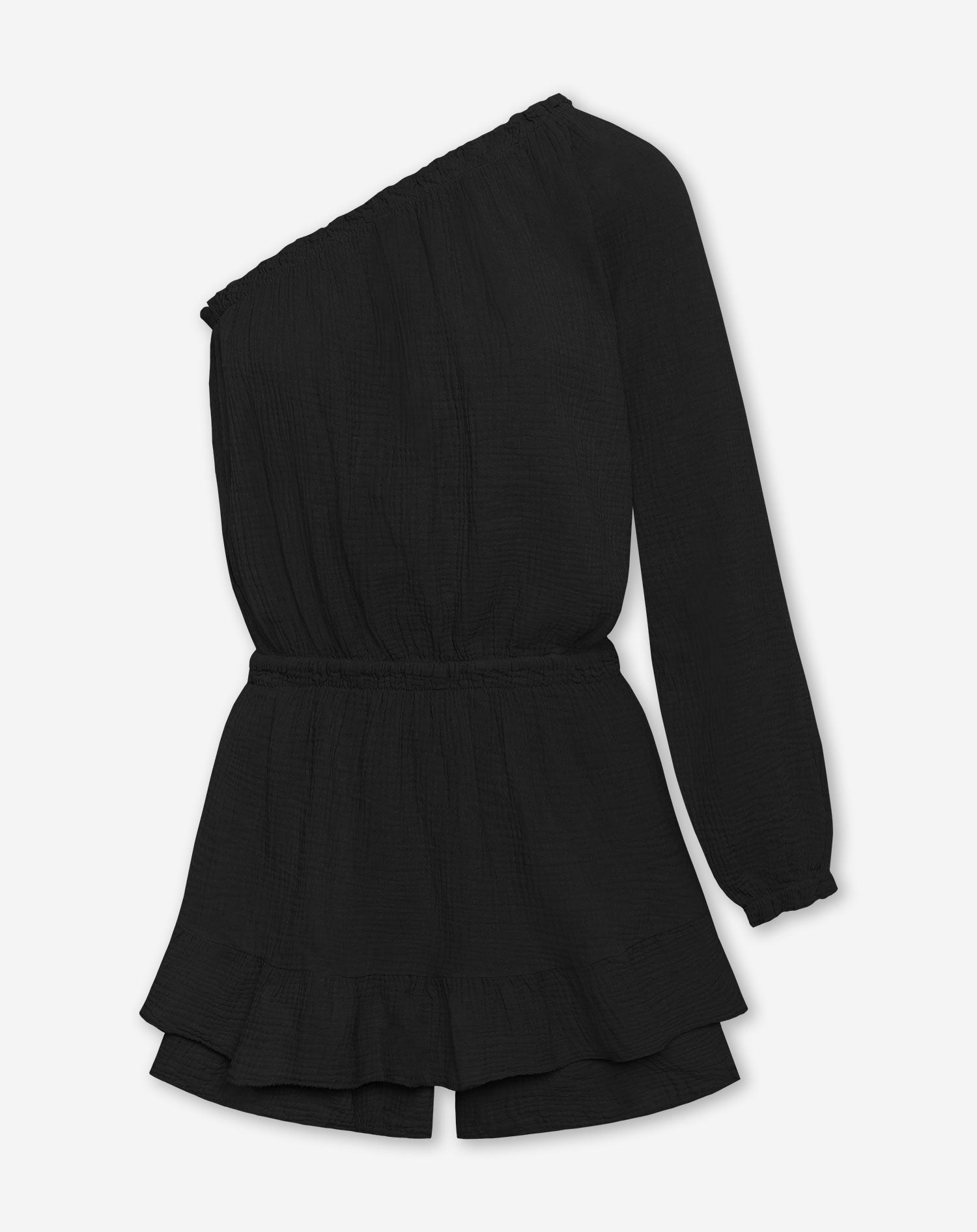 MOUSSELINE ONE SLEEVE PLAYSUIT ZWART