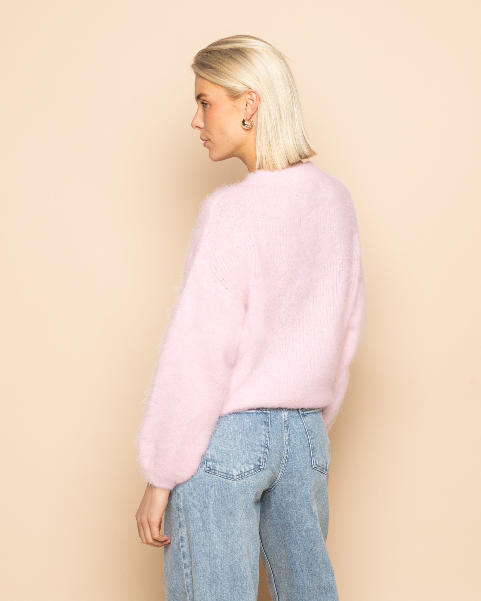 BRUSHED MOHAIR KNIT LICHTROZE