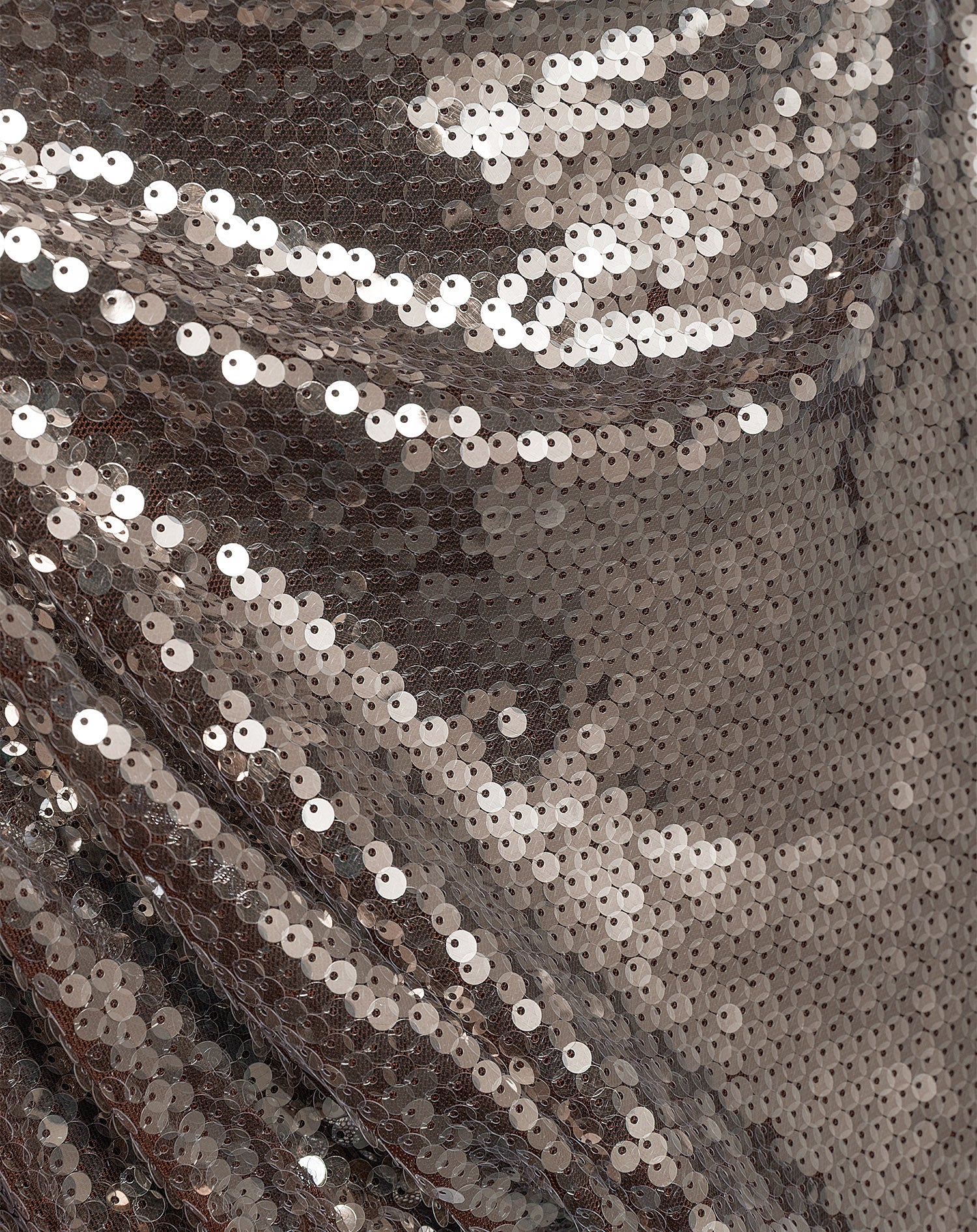 TRANSPARENT SEQUINS BUBBLE HEM SKIRT BROWN