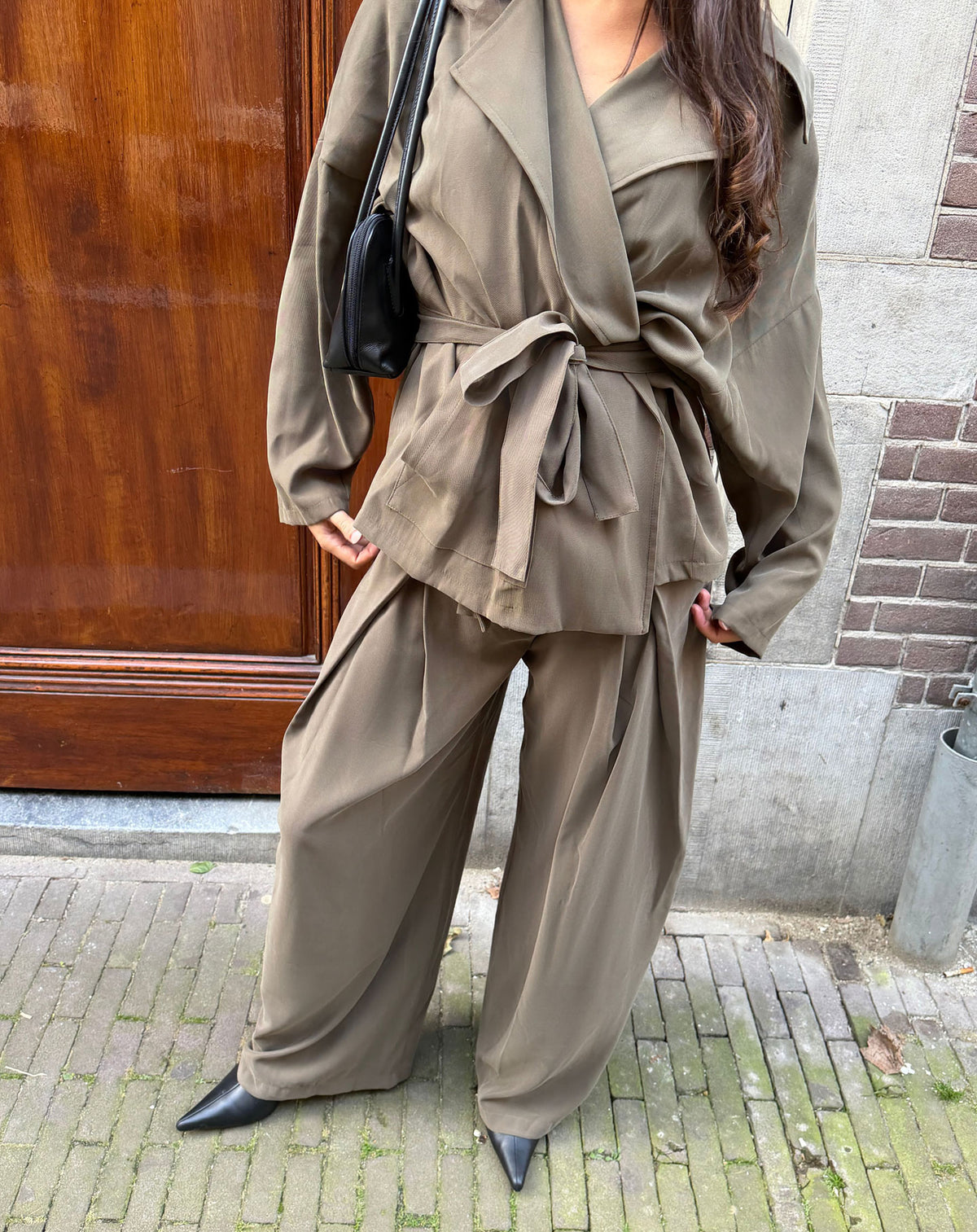 SHELLY VISCOSE PLEAT PANTALON LEGERGROEN