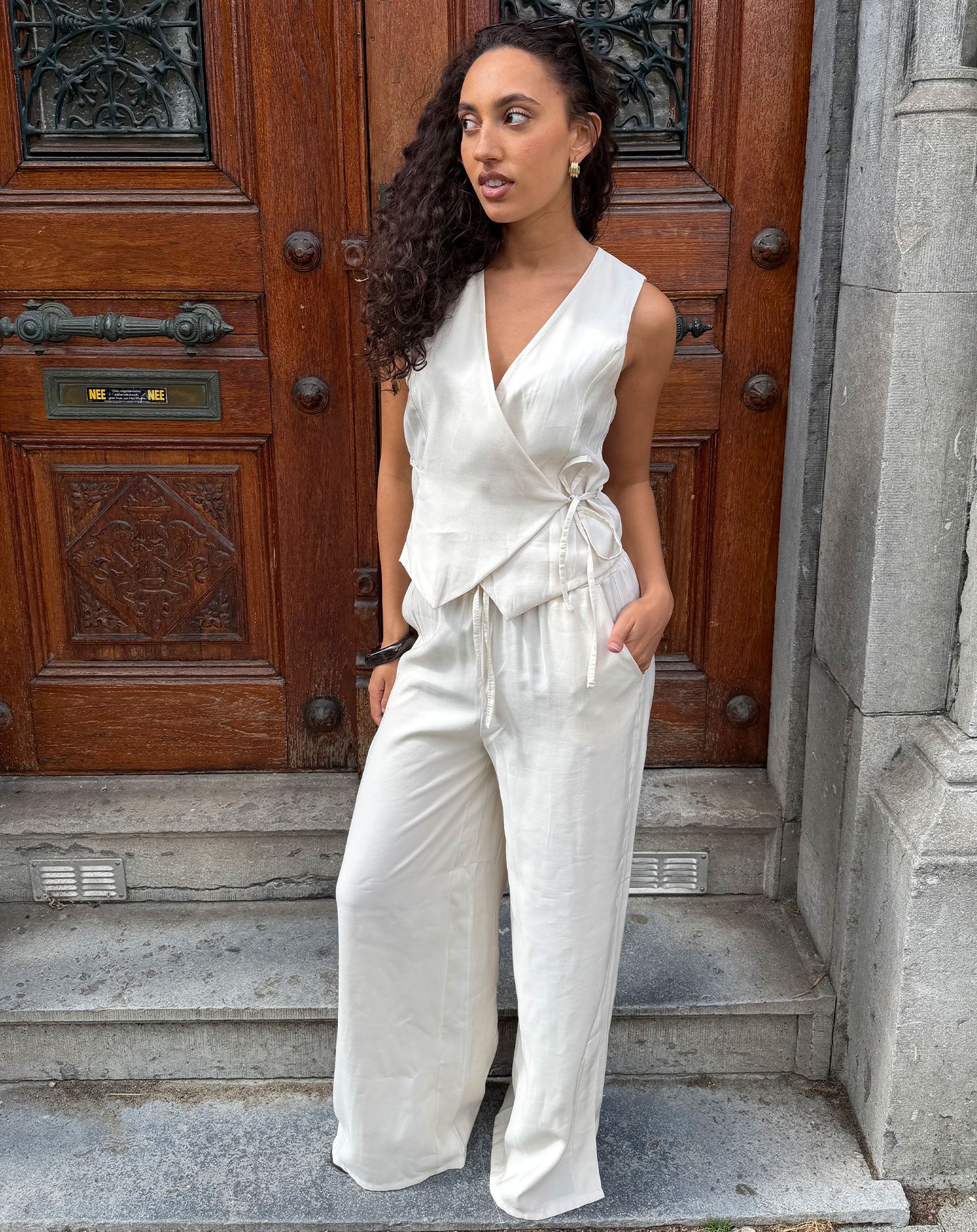 DAVINA VISCOSE GILET CRÈME