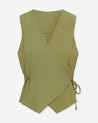 DAVINA VISCOSE GILET OLIJFGROEN