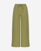 DAVINA VISCOSE SLIT PANTS OLIJFGROEN