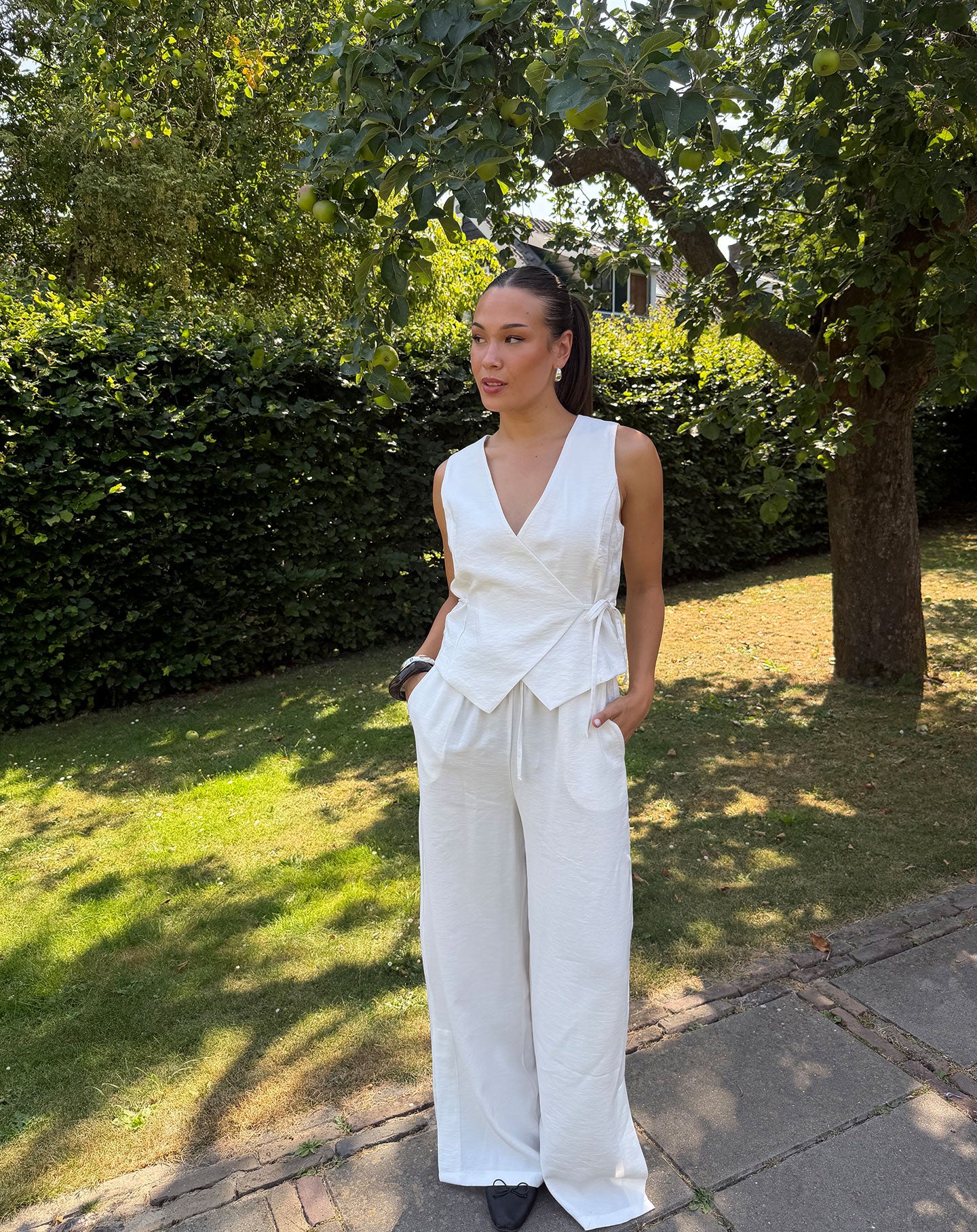 DAVINA VISCOSE SLIT PANTS WIT