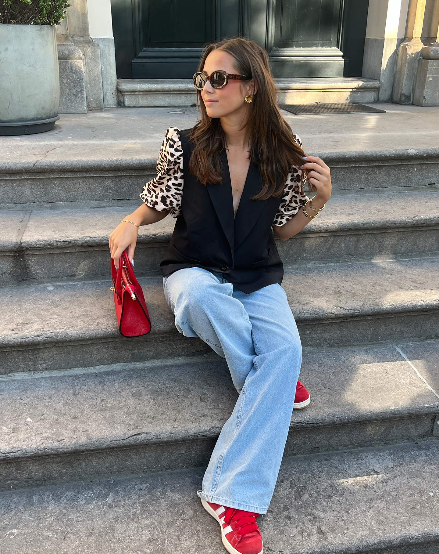 LEO PUFF SLEEVE BLAZER BLACK