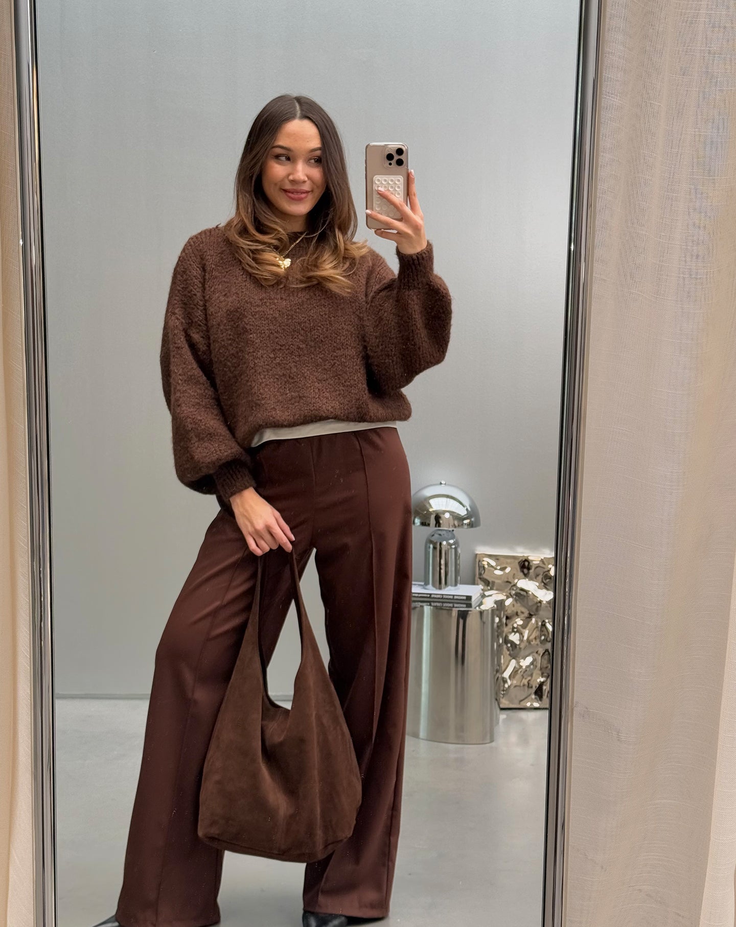 KAYLA SUEDE SHOPPER BROWN