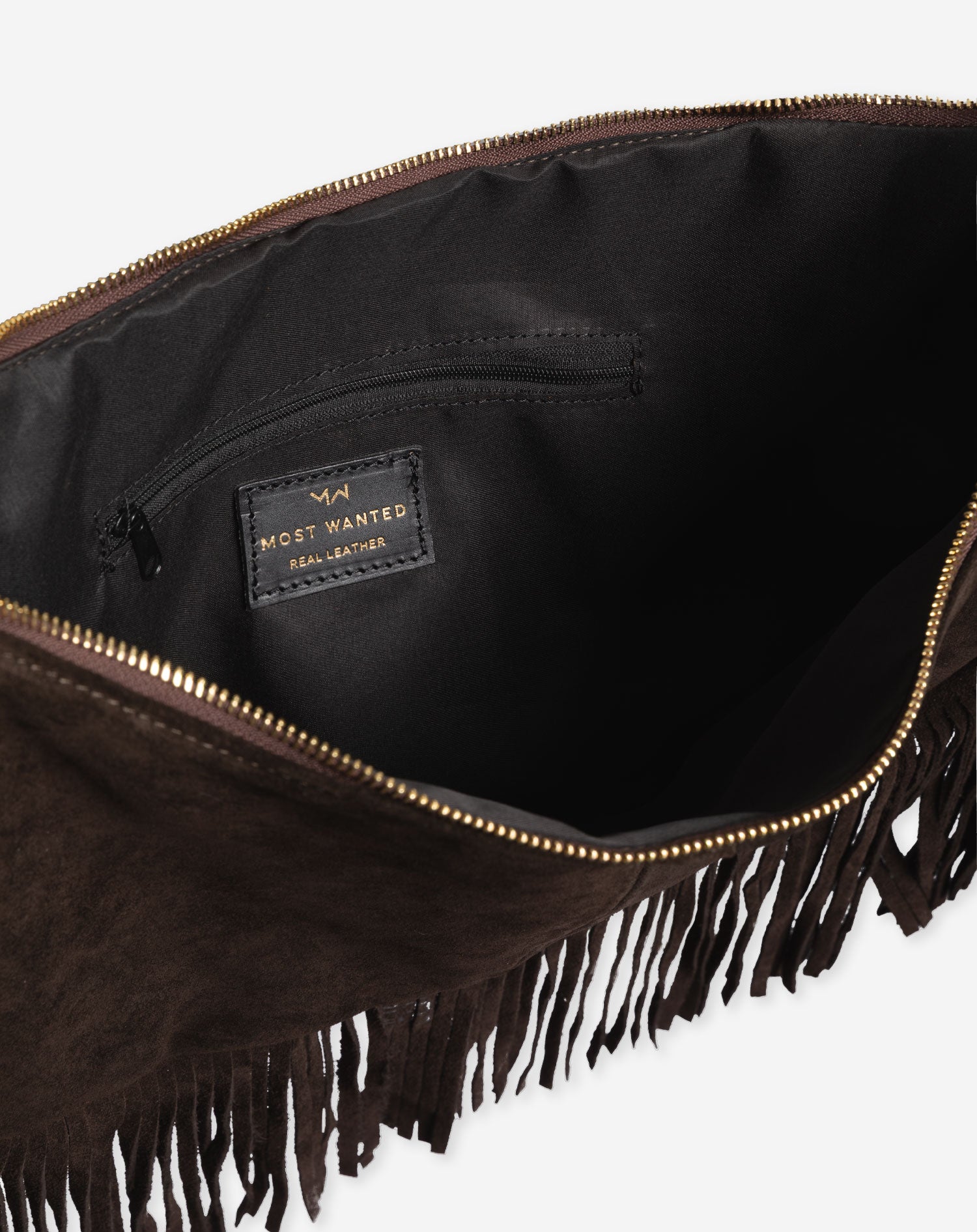 LIVIA FRINGE SUEDE BAG CHOCOLATE BROWN