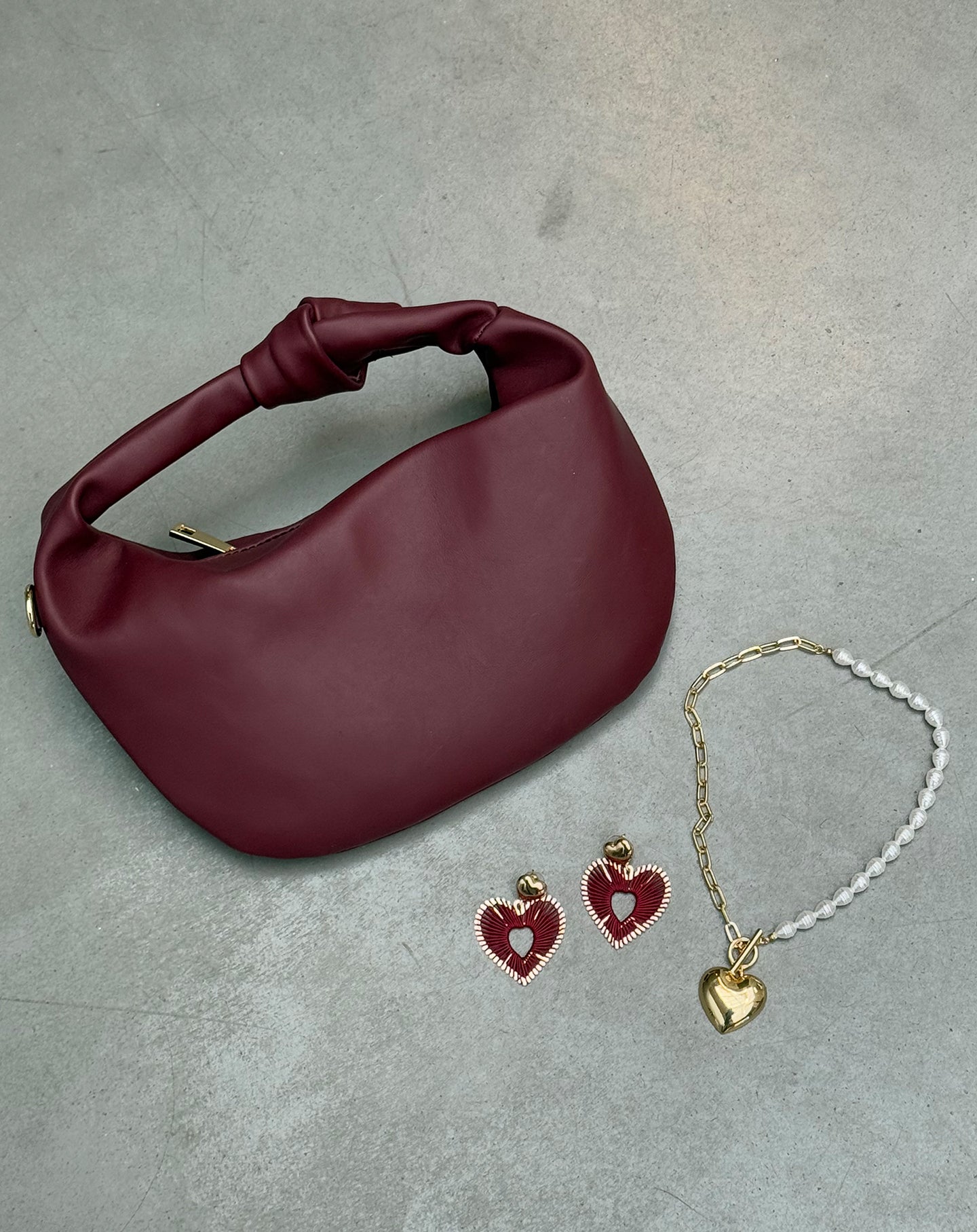 MIMMI KNOTTED BAG BORDEAUX