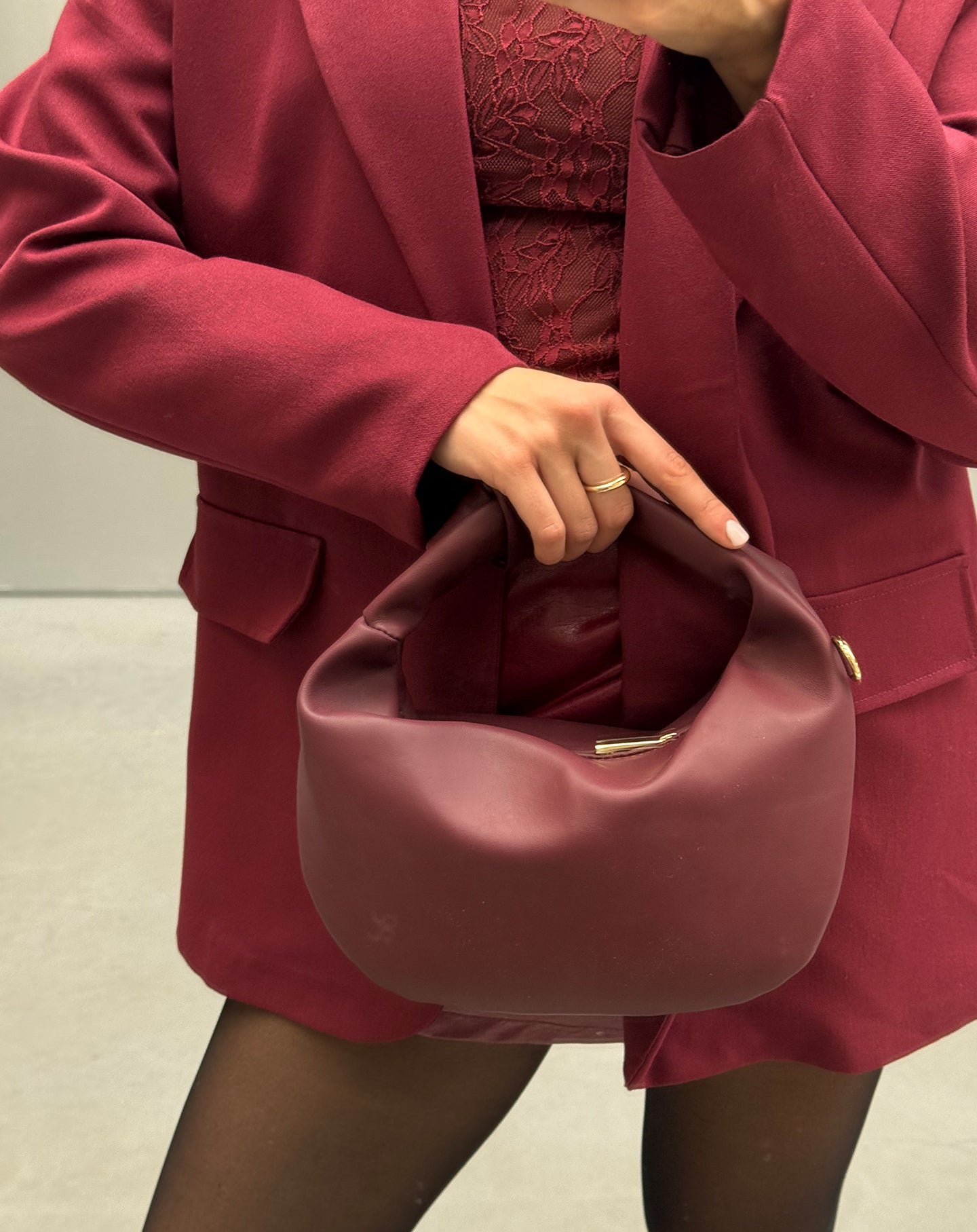 MIMMI KNOTTED BAG BORDEAUX