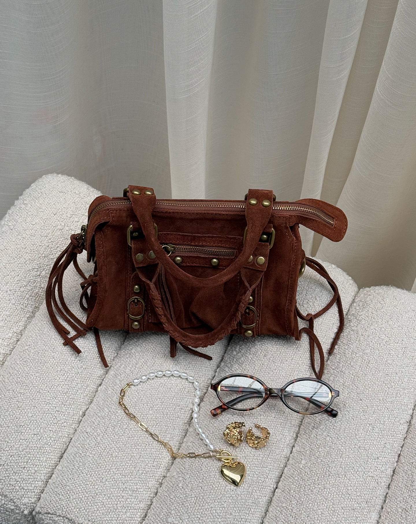 BOBBI SUEDE BAG BROWN