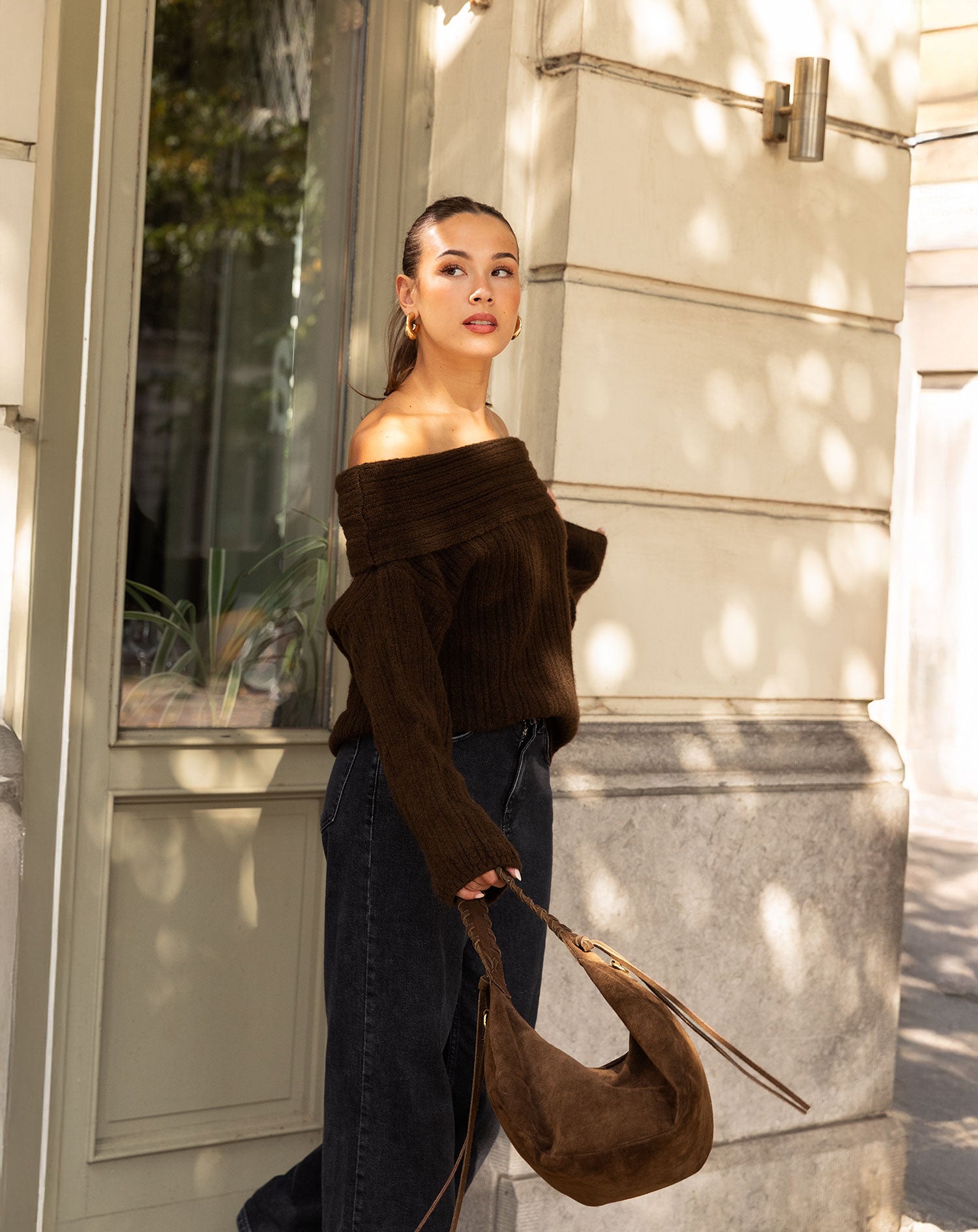 MANOU SUEDE BAG BROWN