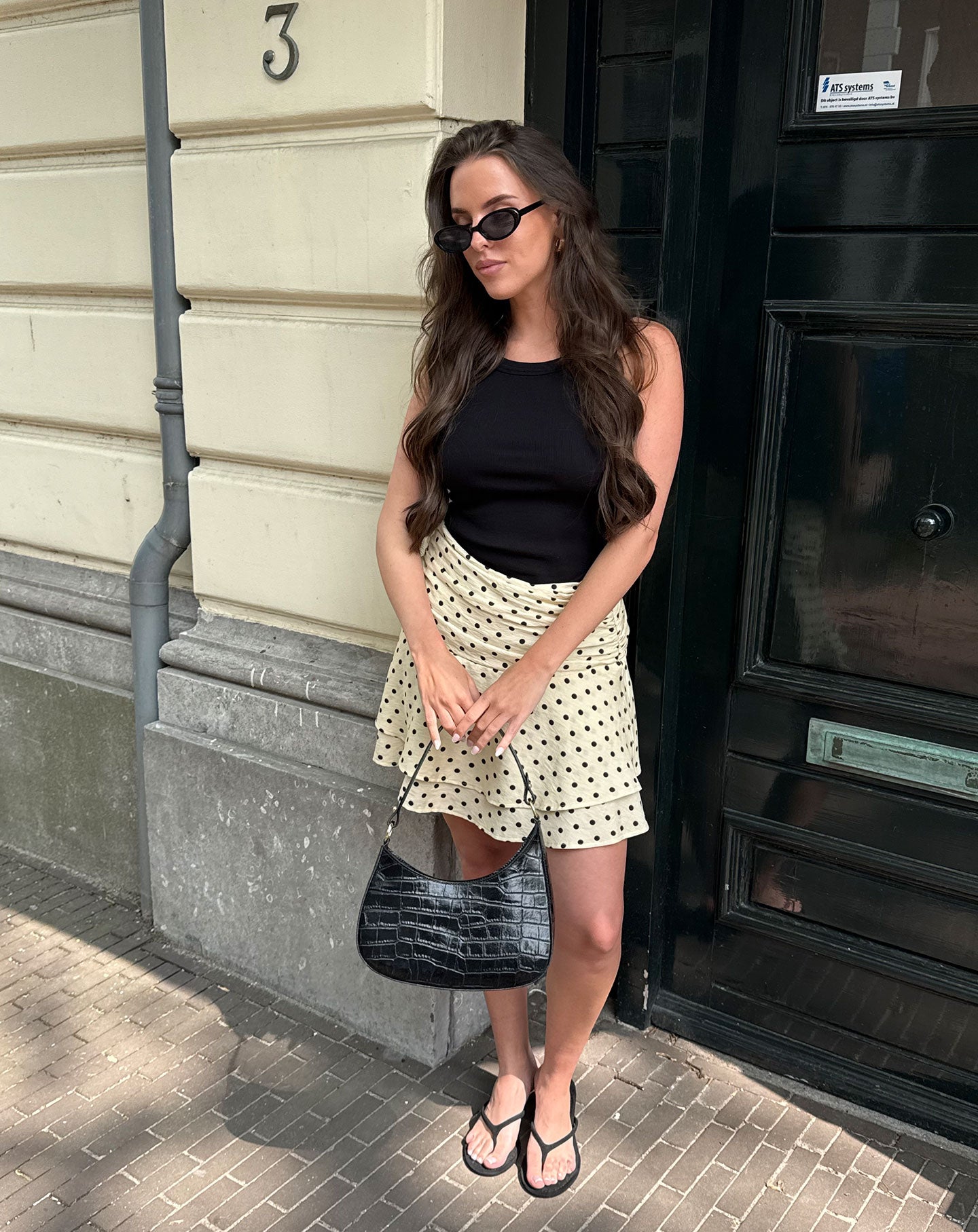VIVIAN CROCO BAG ZWART
