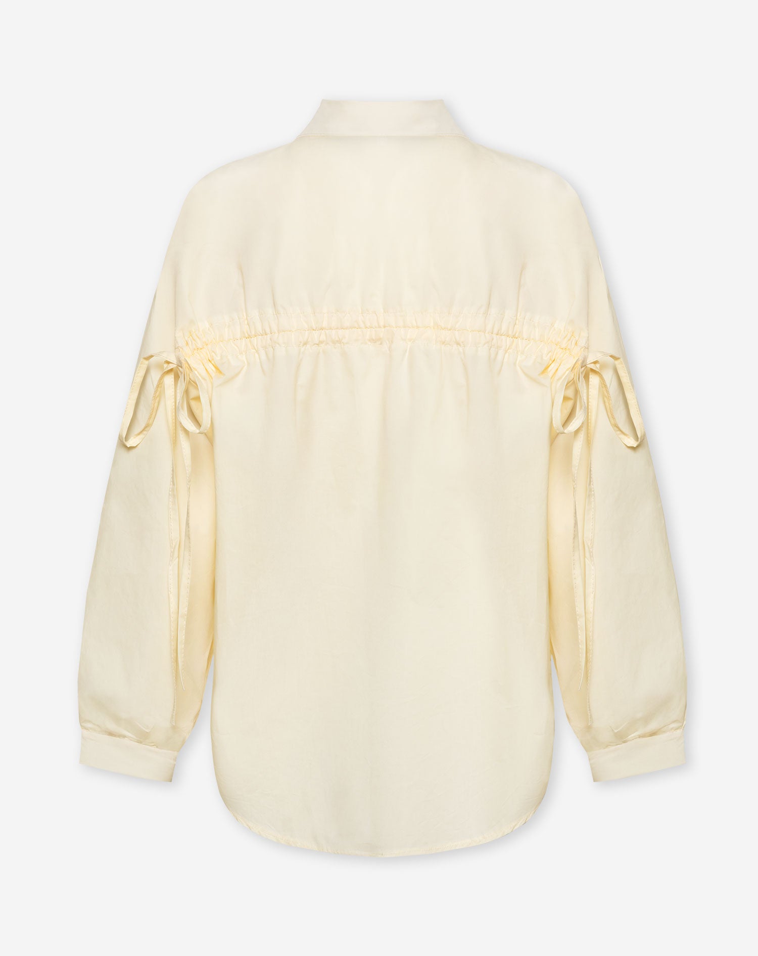 Blouse met lange mouwen van poplin stof in de kleur butteryellow - achterkant
