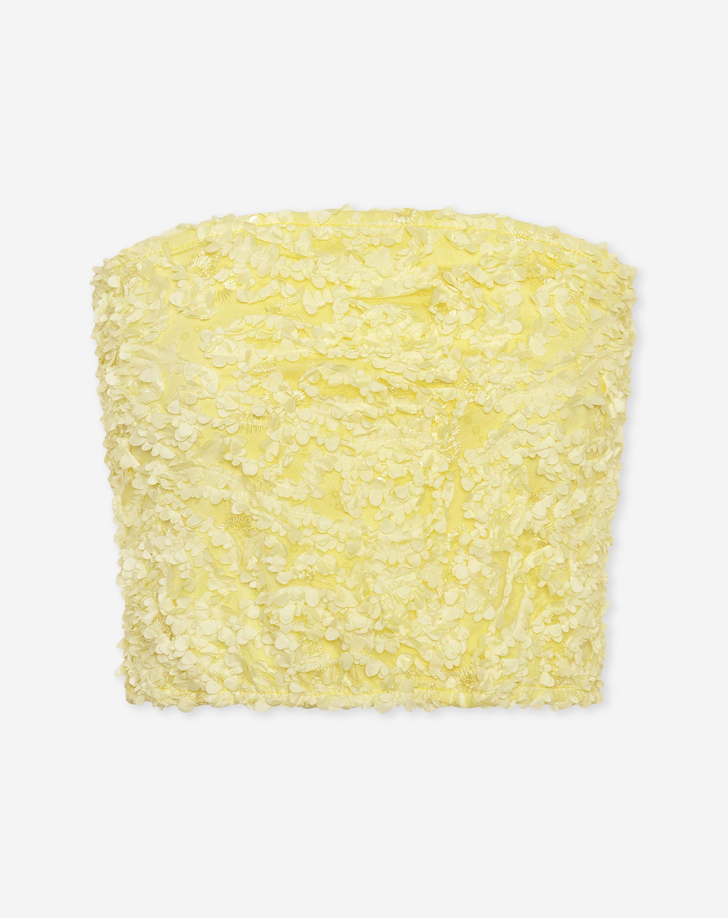 FLOWER BANDEAU TOP YELLOW