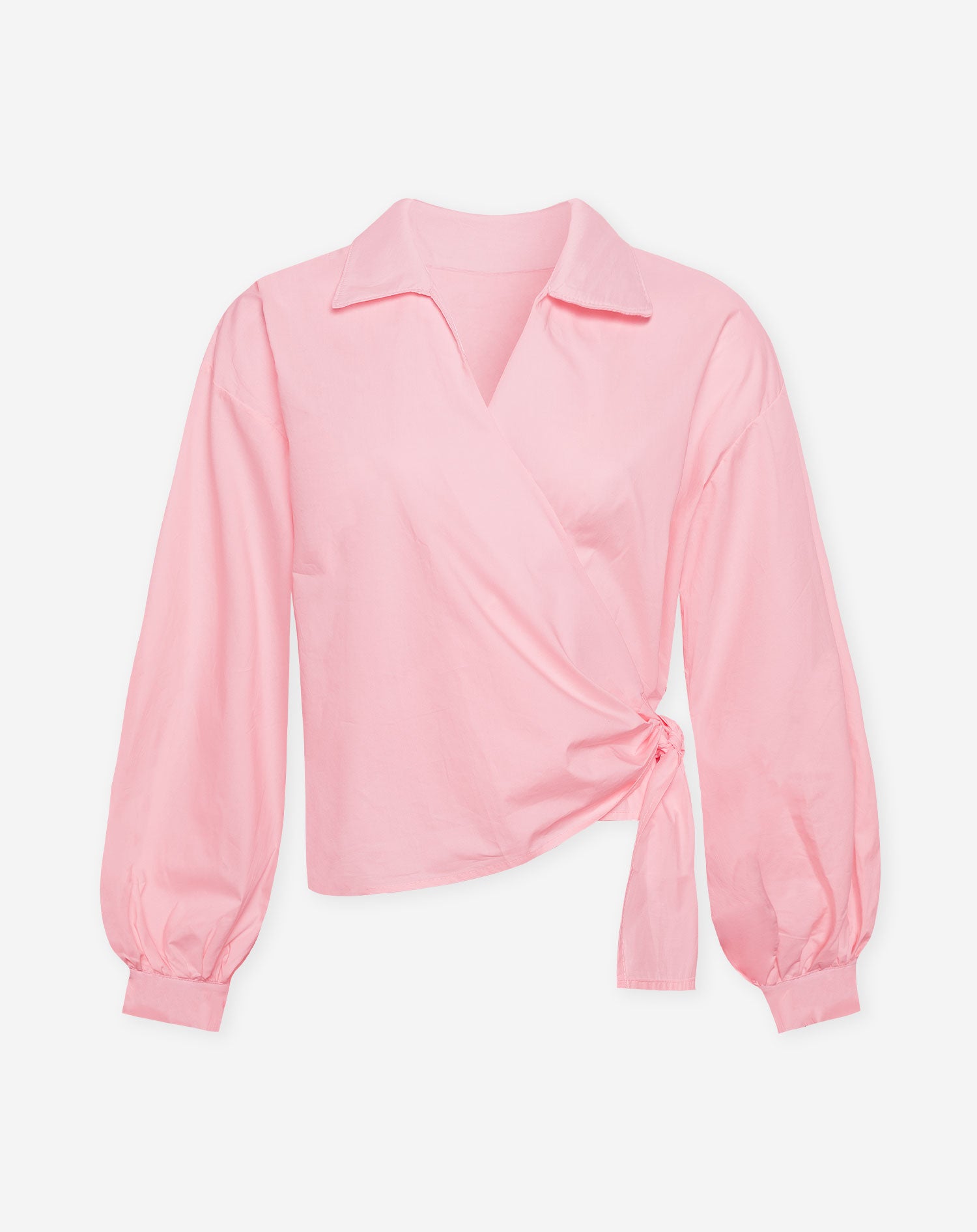 POPLIN WRAP KNOT BLOUSE LICHTROZE