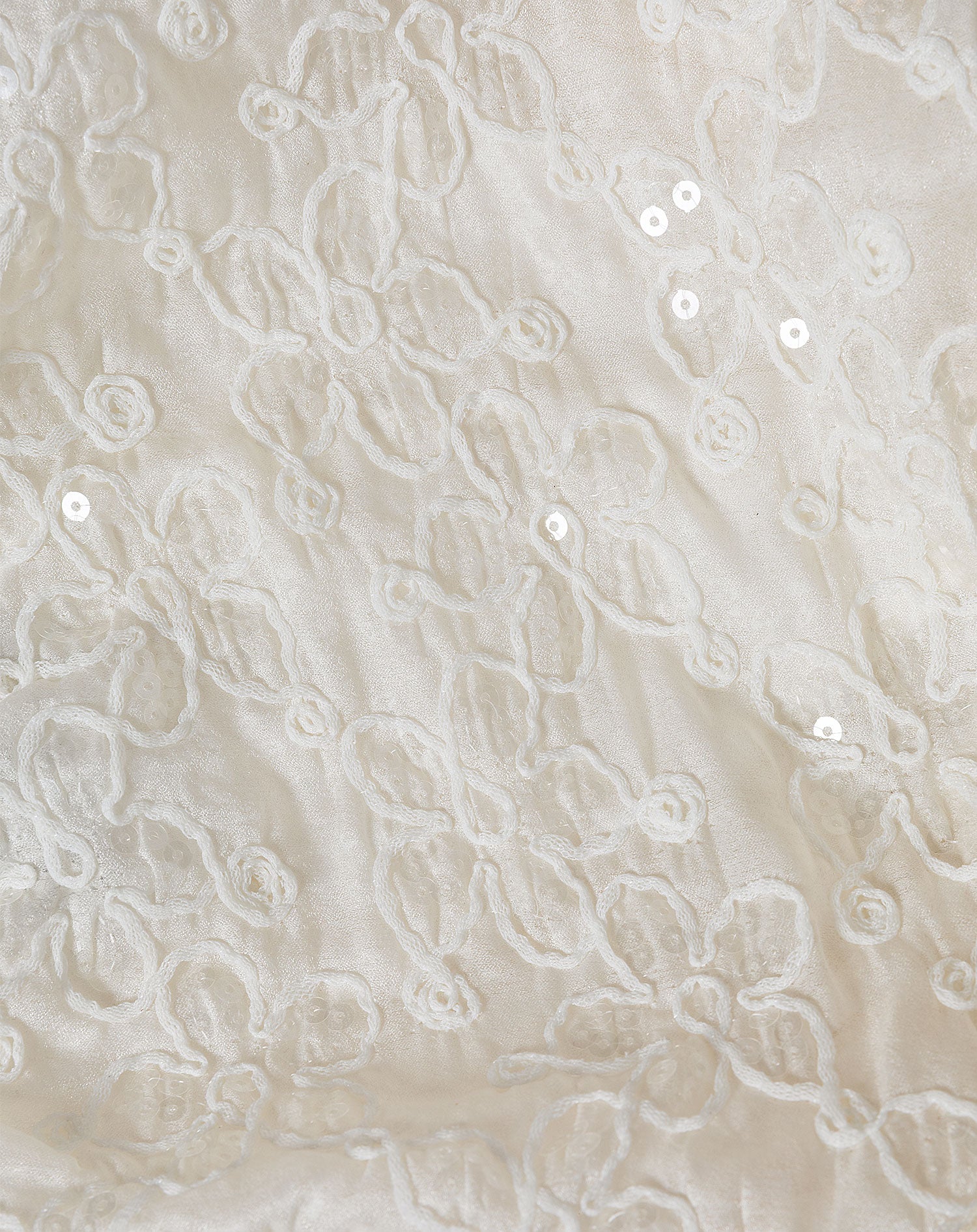 FLOWER SEQUINS BANDEAU TOP CREAM