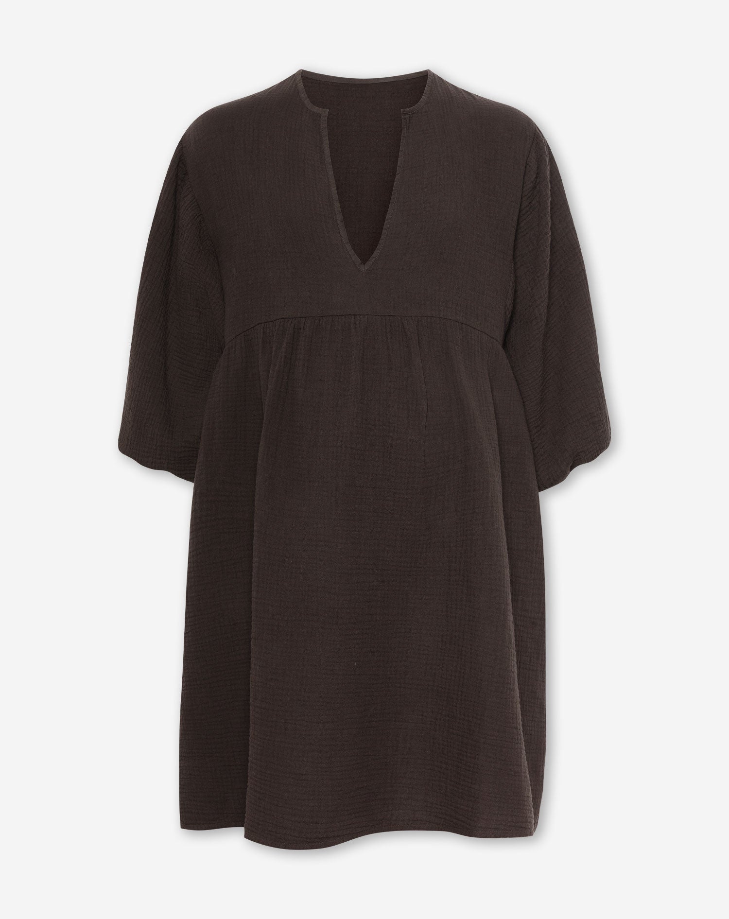 MOUSSELINE V-NECK DRESS MATERNITY BRUIN