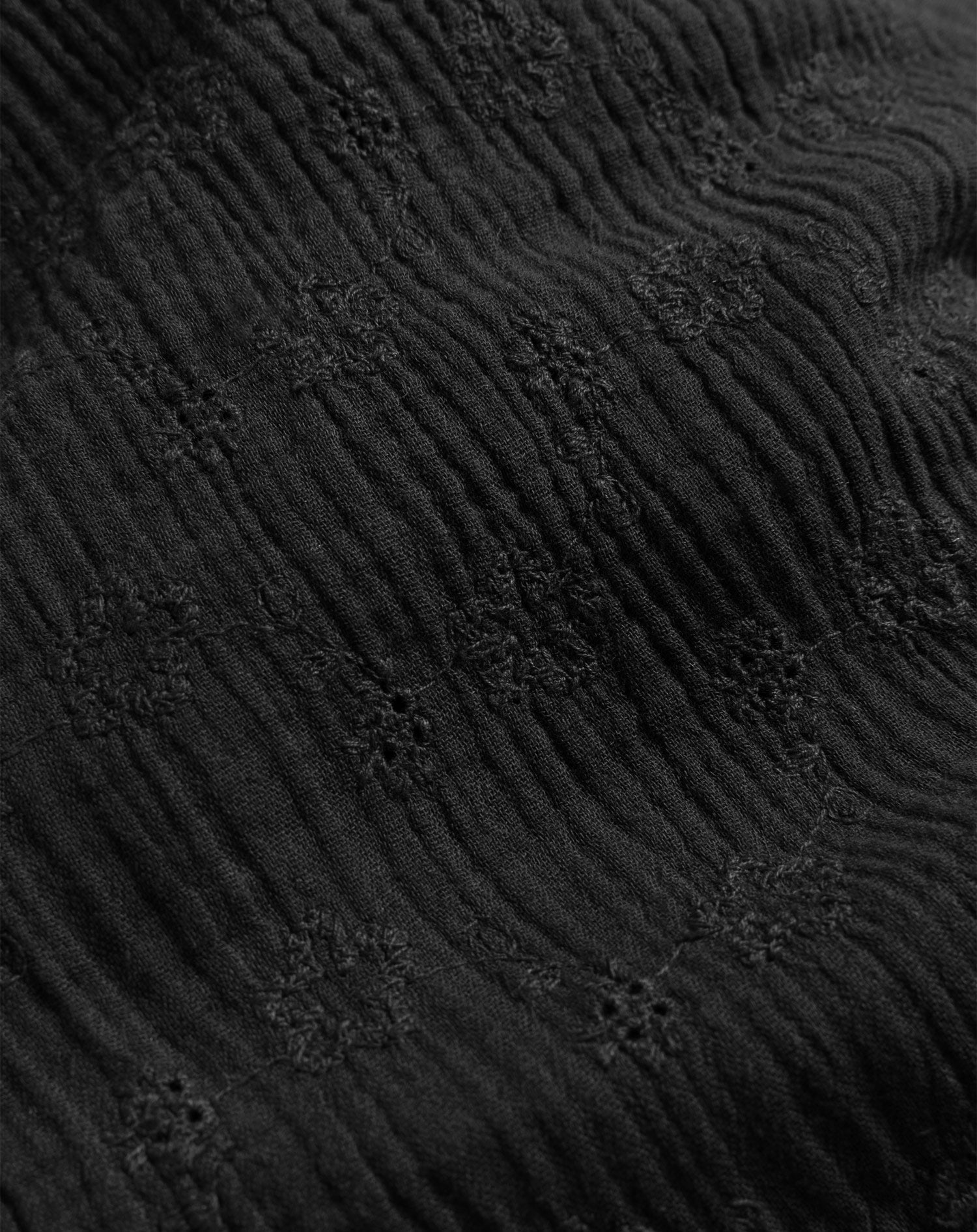 LOIZA FLOWER MOUSSELINE MAXI DRESS ZWART