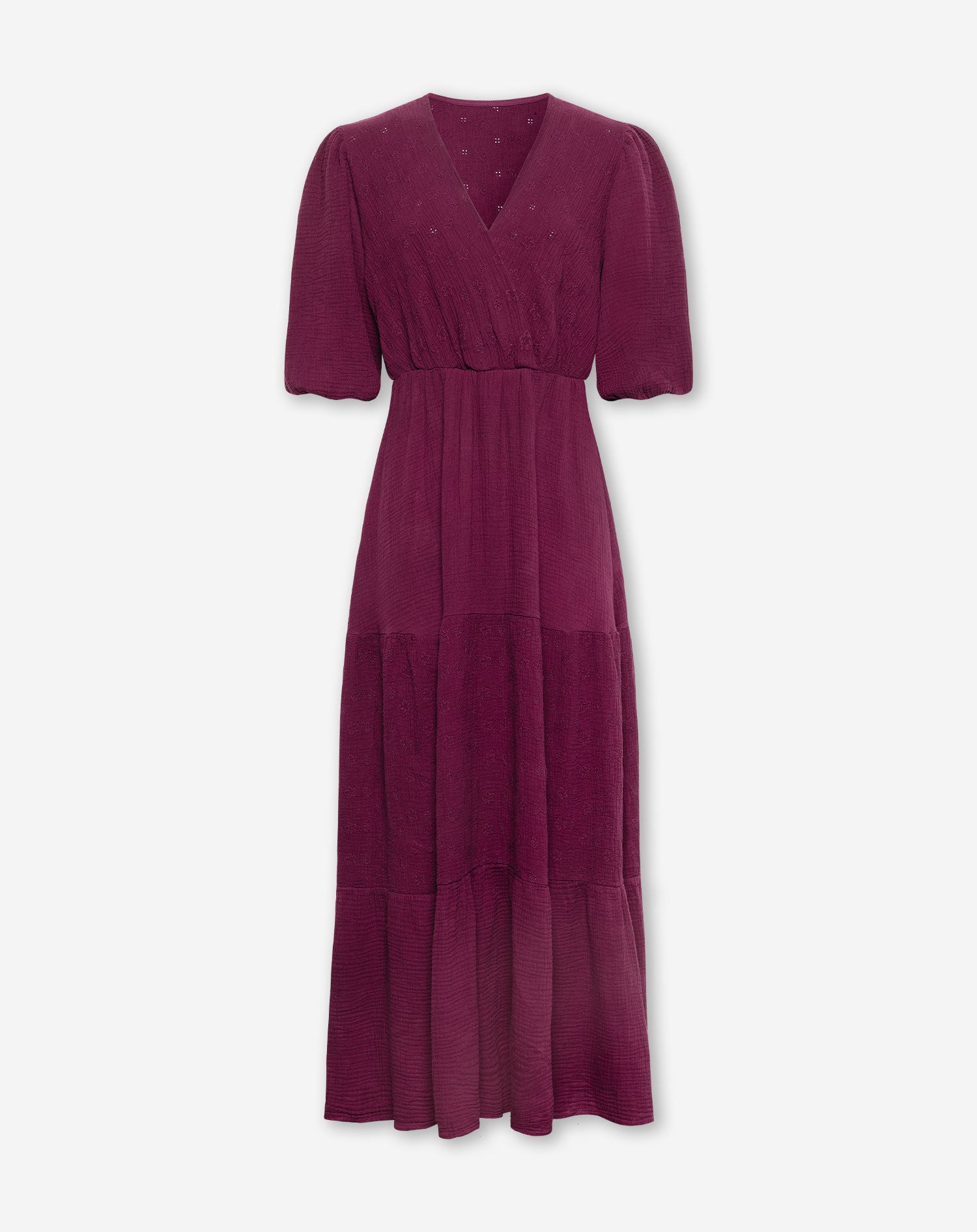 LOIZA FLOWER MOUSSELINE MAXI DRESS CHERRY