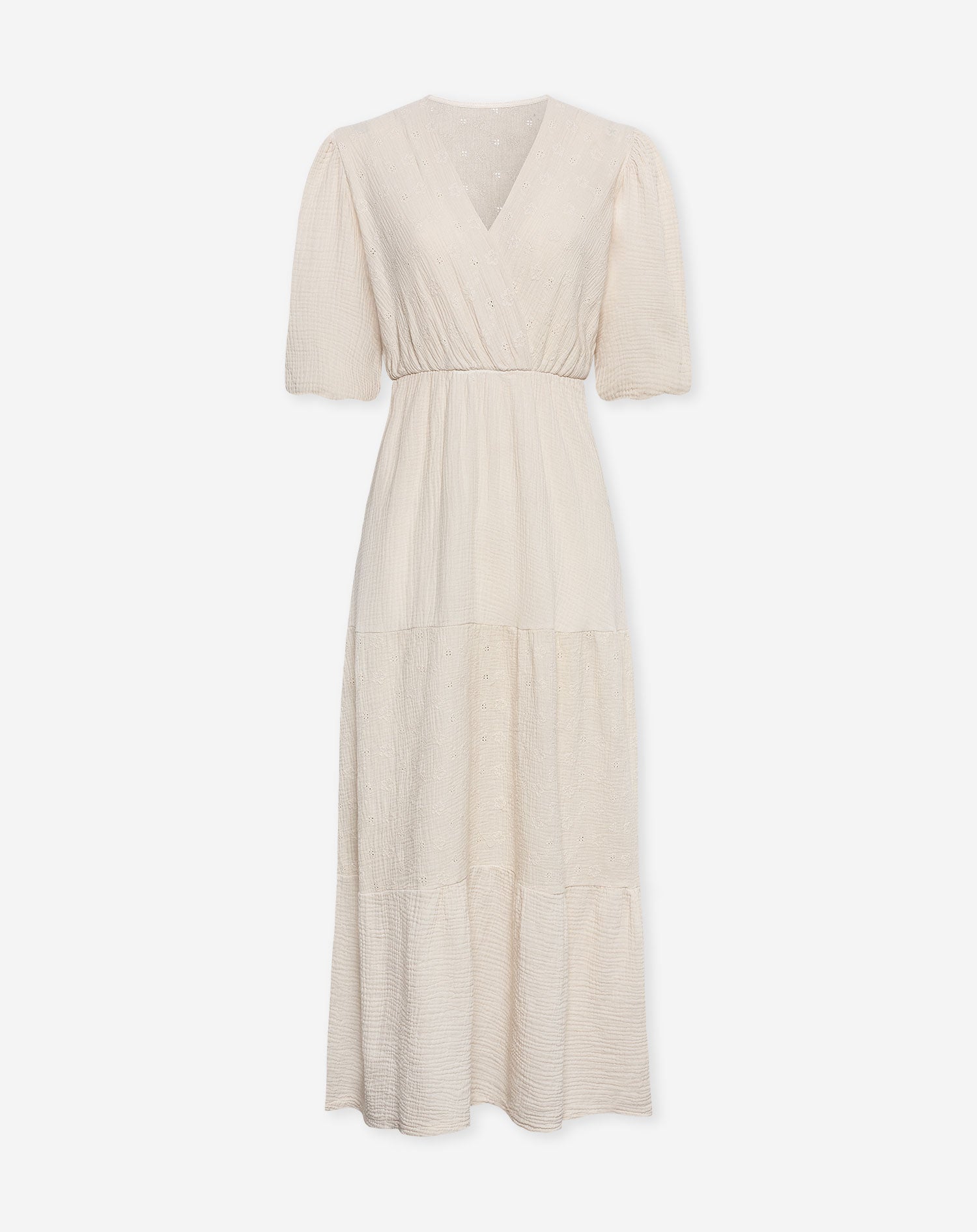 LOIZA FLOWER MOUSSELINE MAXI DRESS ZAND