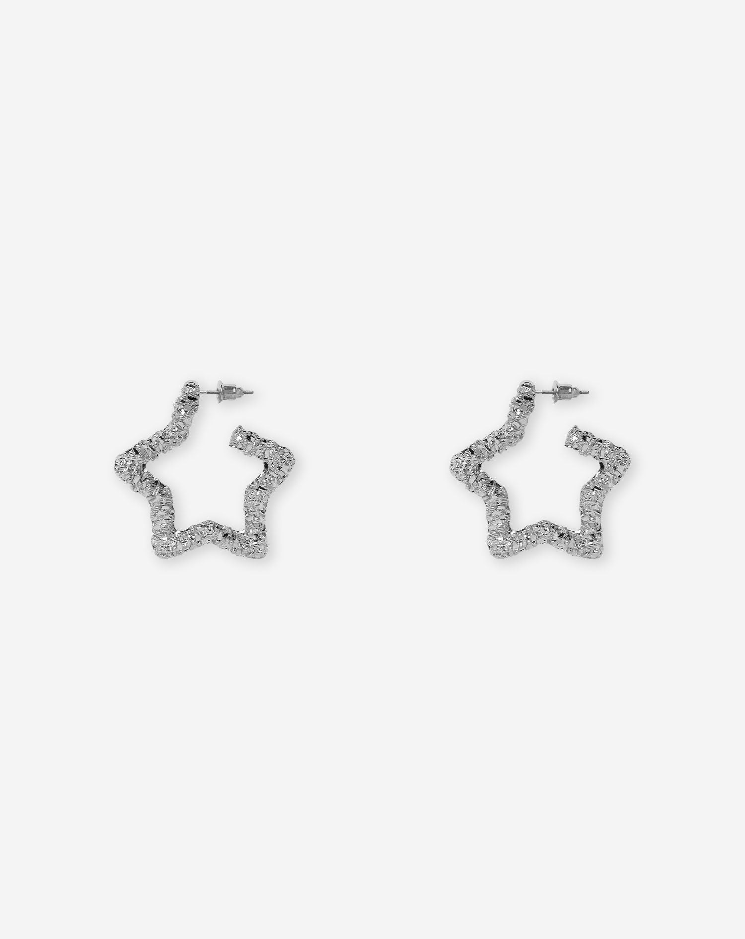 STRUCTURE STAR EARRINGS SILVER