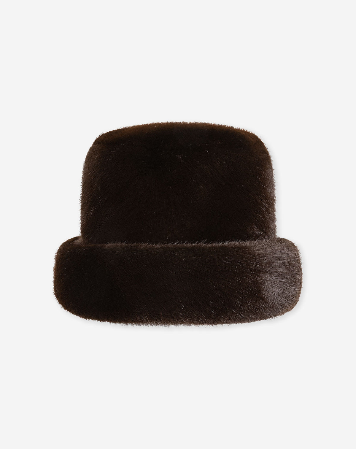 FAUX FUR HAT BROWN