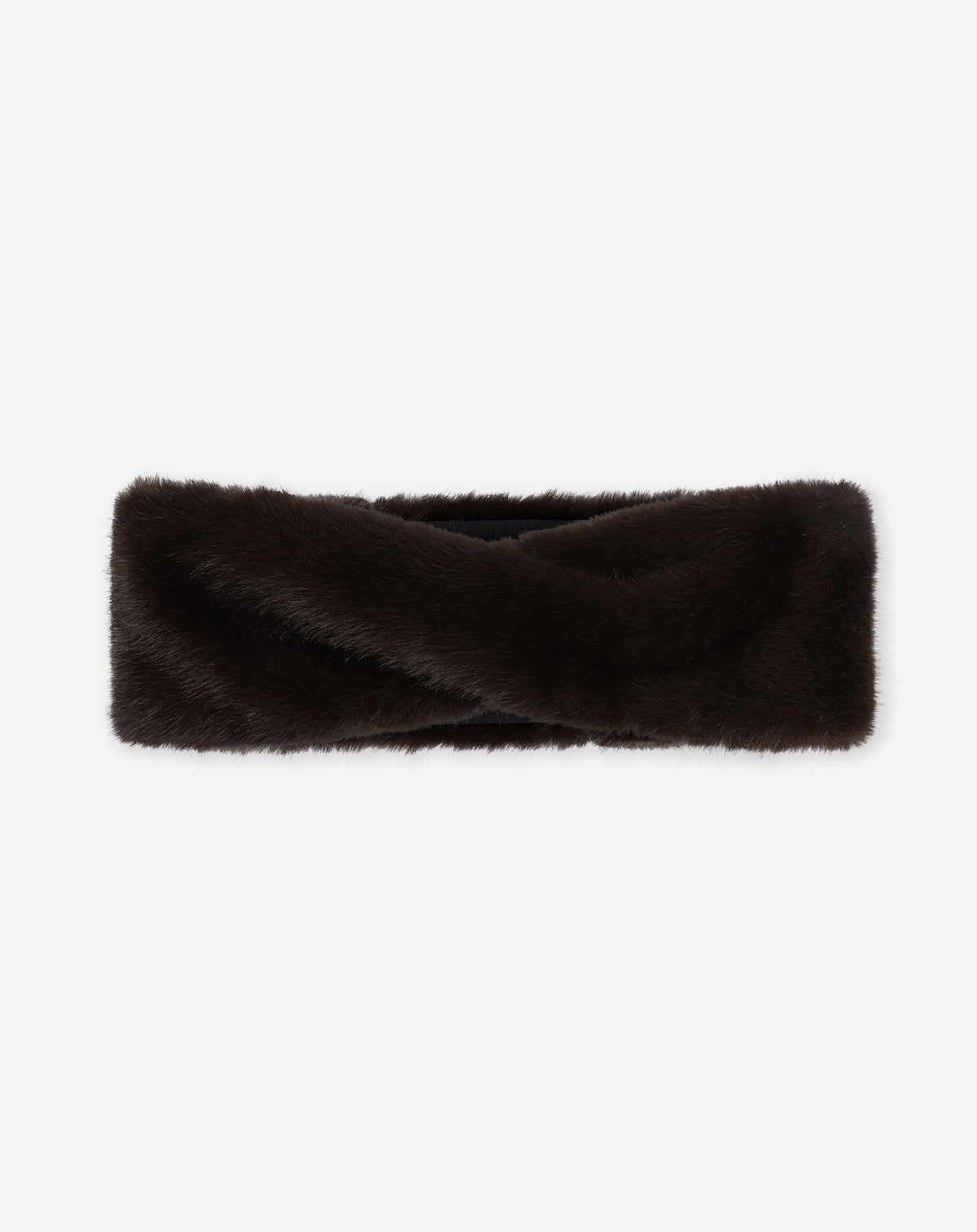 FAUX FUR HEADBAND BROWN
